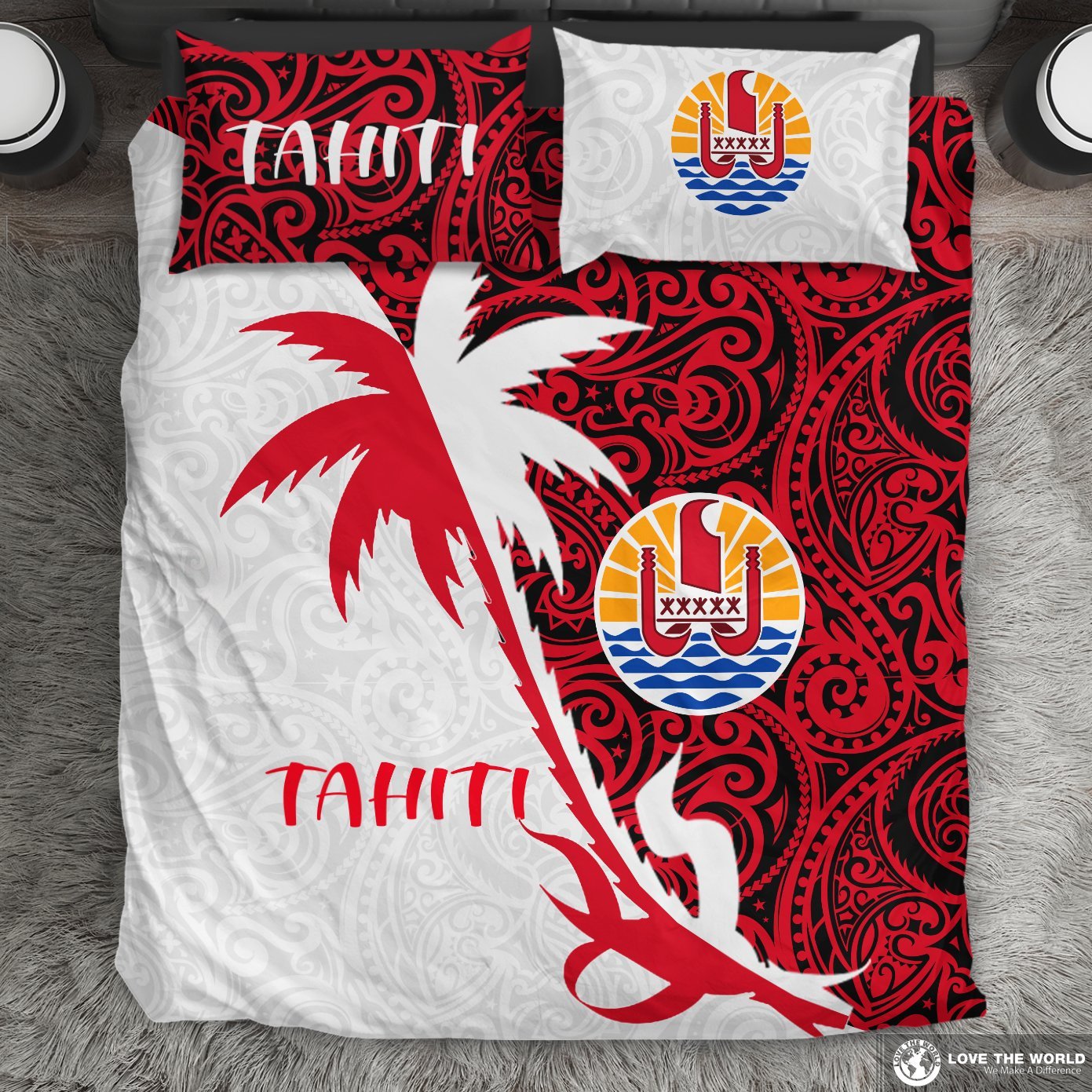 Tahiti Polynesian Coconut Tree Bedding Set - Vibe Hoodie Shop