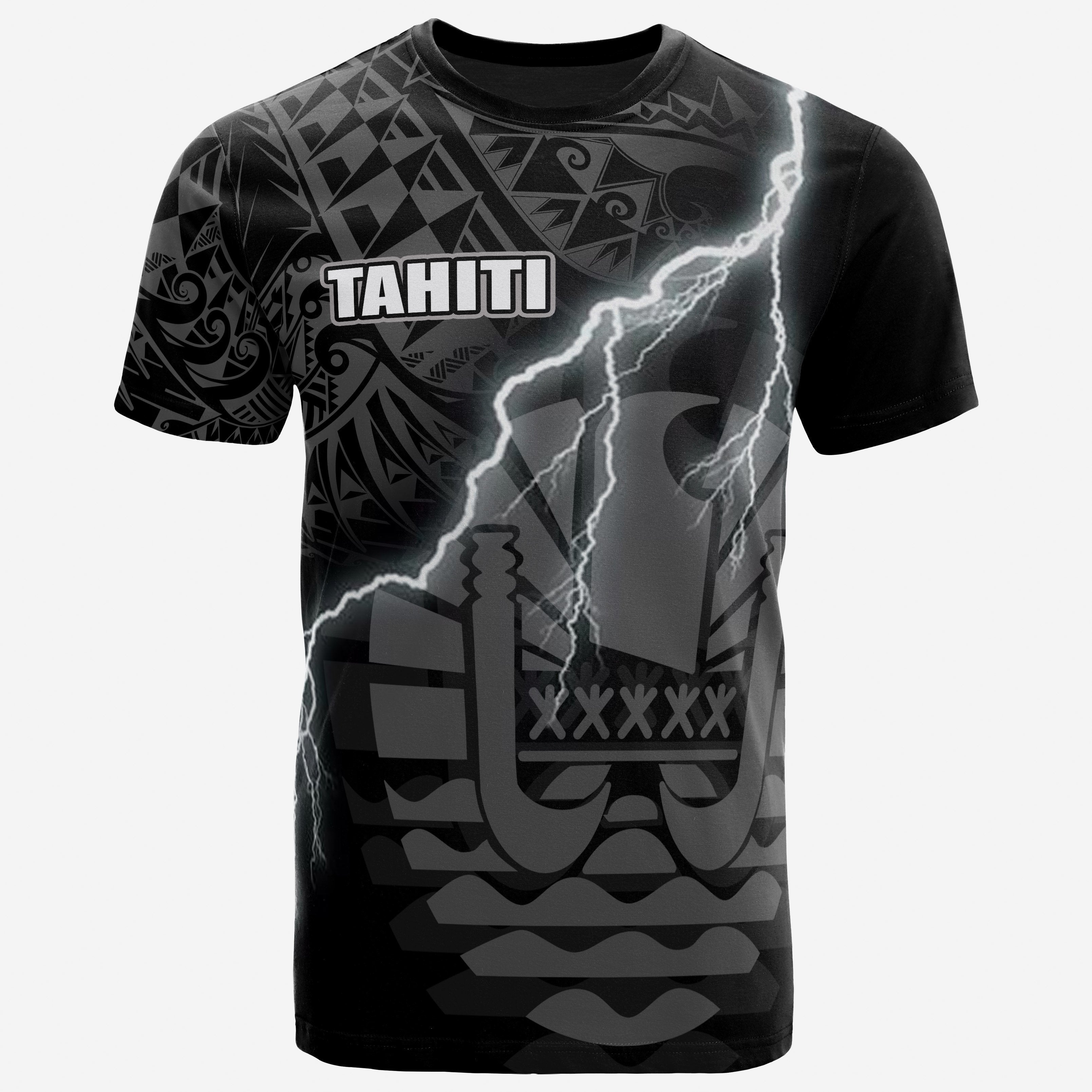 Vibe Hoodie Tahiti T shirt - Tahiti Flag Lighting Thunder - Vibe Hoodie Shop