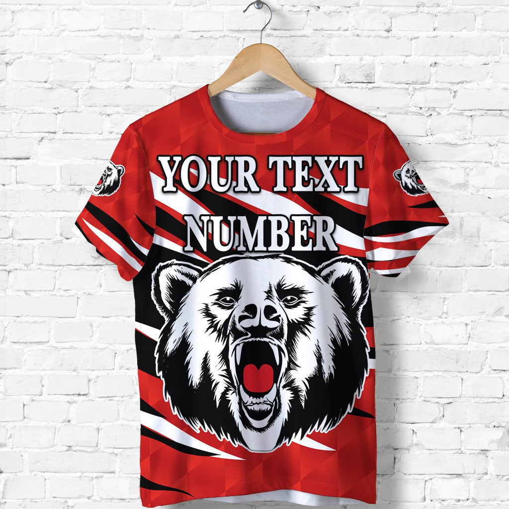 (Custom Personalised) North Sydney T shirt The Bears Red Vibes - Vibe Hoodie Shop