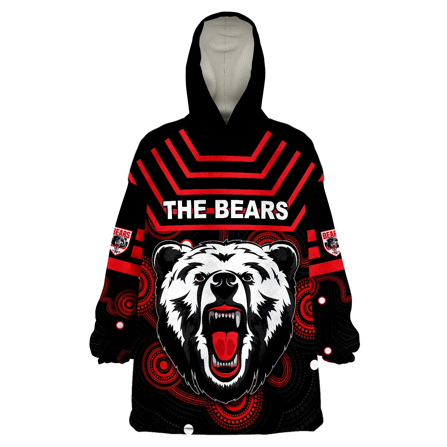 The Bears Indigenous Go North Sydney Wearable Blanket Hoodie - Vibe Hoodie Shop