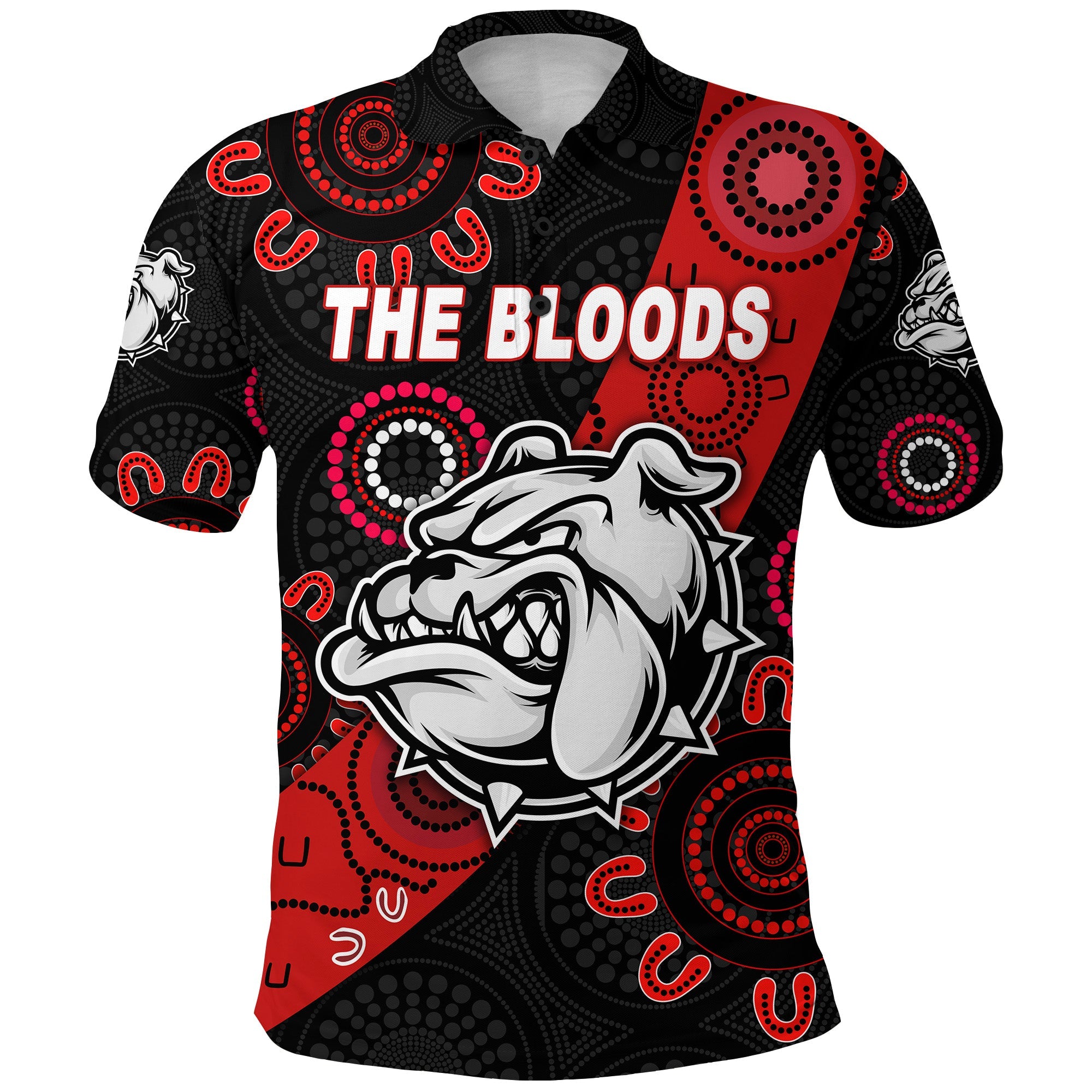 West Football Club Alice Springs Polo Shirt The Bloods Indigenous Version - Vibe Hoodie Shop