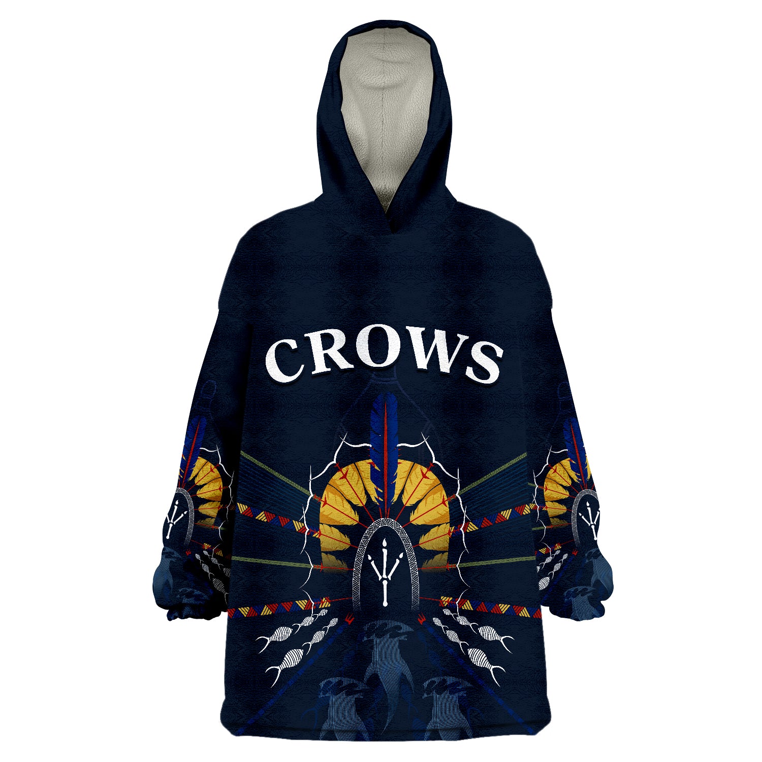 The Crows Indigenous Adelaide Football Wearable Blanket Hoodie - Vibe Hoodie Shop