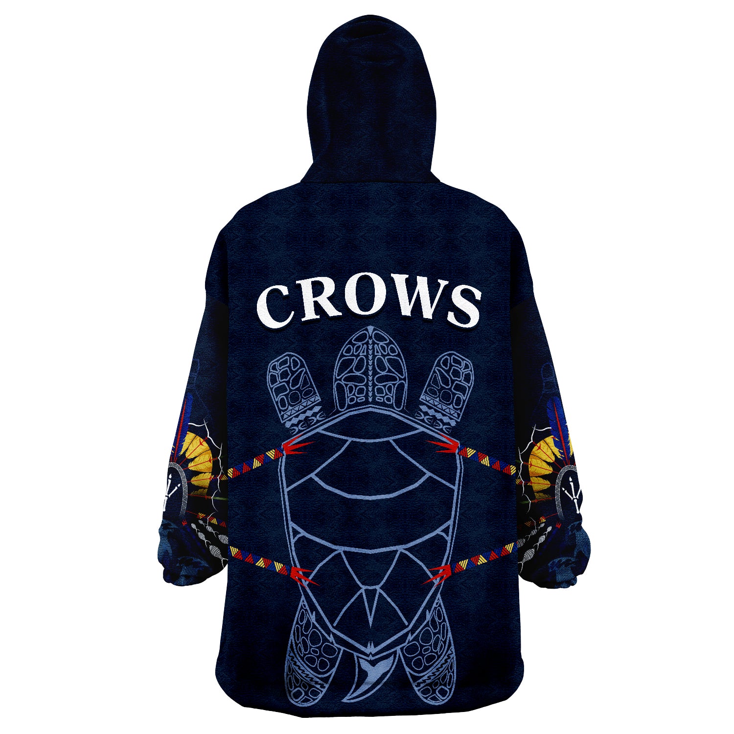 The Crows Indigenous Adelaide Football Wearable Blanket Hoodie - Vibe Hoodie Shop