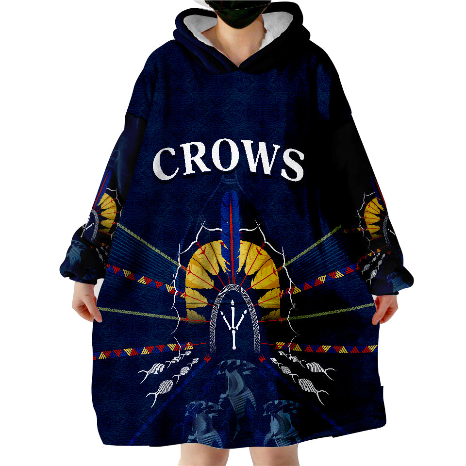 The Crows Indigenous Adelaide Football Wearable Blanket Hoodie - Vibe Hoodie Shop