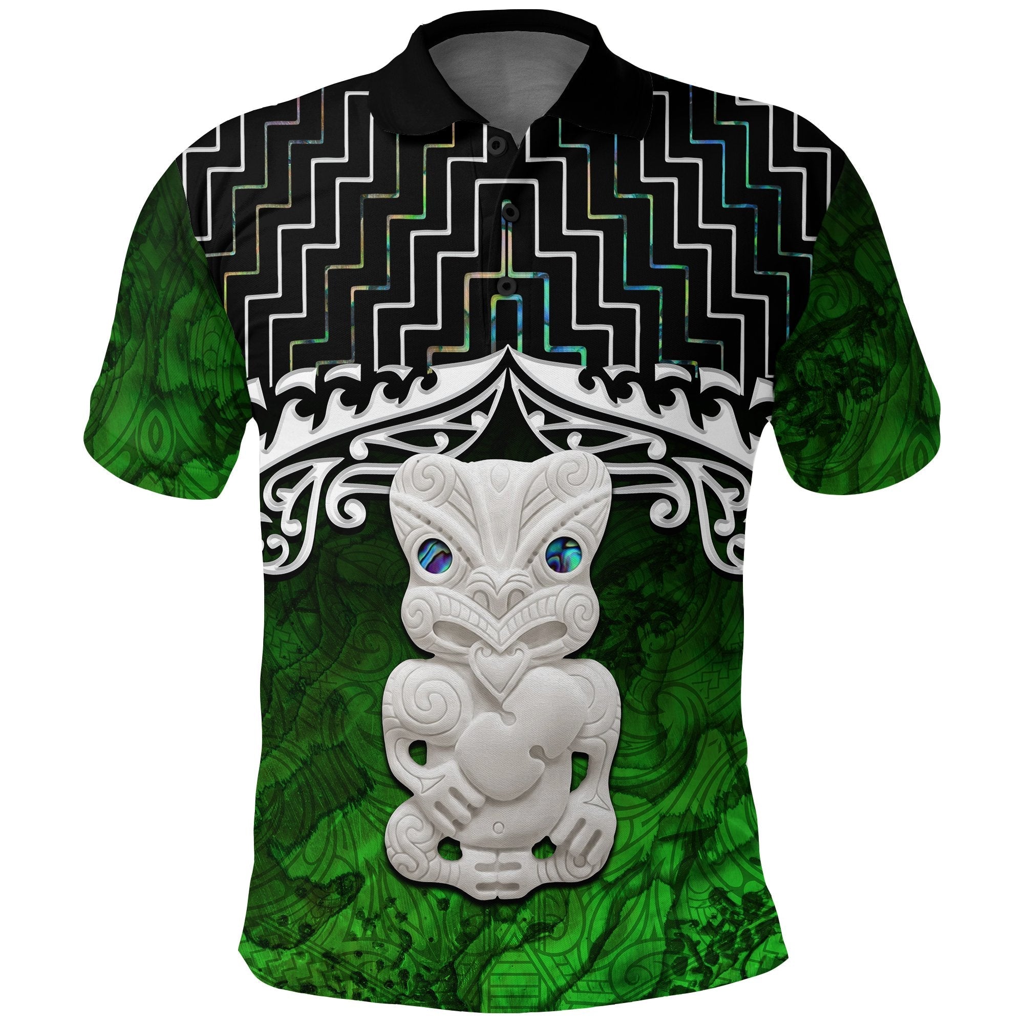 New Zealand Maori Polo Shirt, Poutama Hei Tiki Golf Shirt - Vibe Hoodie Shop