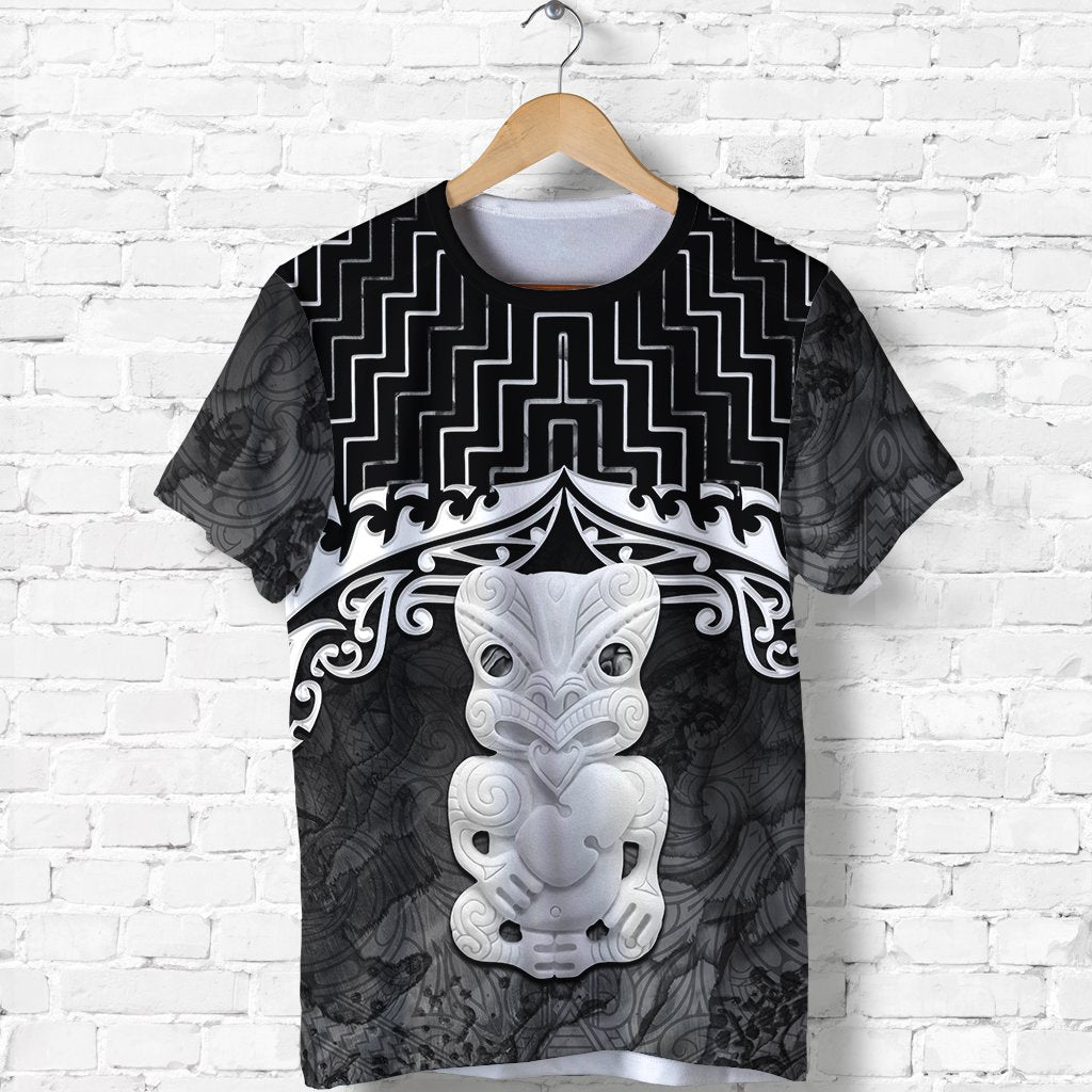 New Zealand Maori Shirt, Poutama Hei Tiki T shirt Black - Vibe Hoodie Shop