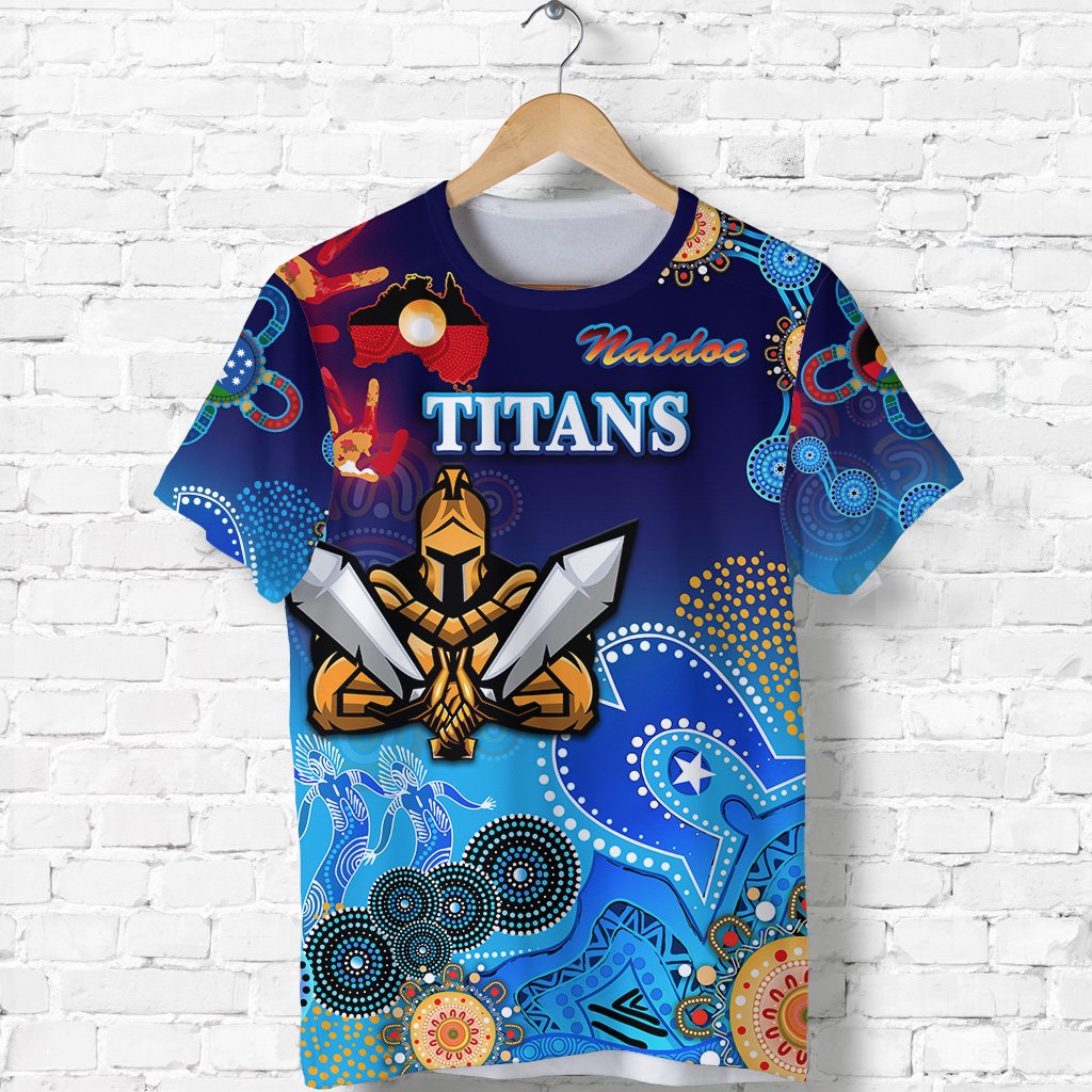 (Custom Personalised) Gold Coast Titans T shirt Gladiator NAIDOC Heal Country! Heal Our Nation, Custom Text And Number - Vibe Hoodie Shop