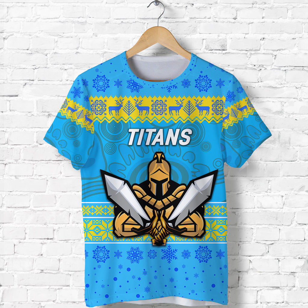 (Custom Personalised) Gold Coast Titans T shirt Christmas Simple Style - Vibe Hoodie Shop
