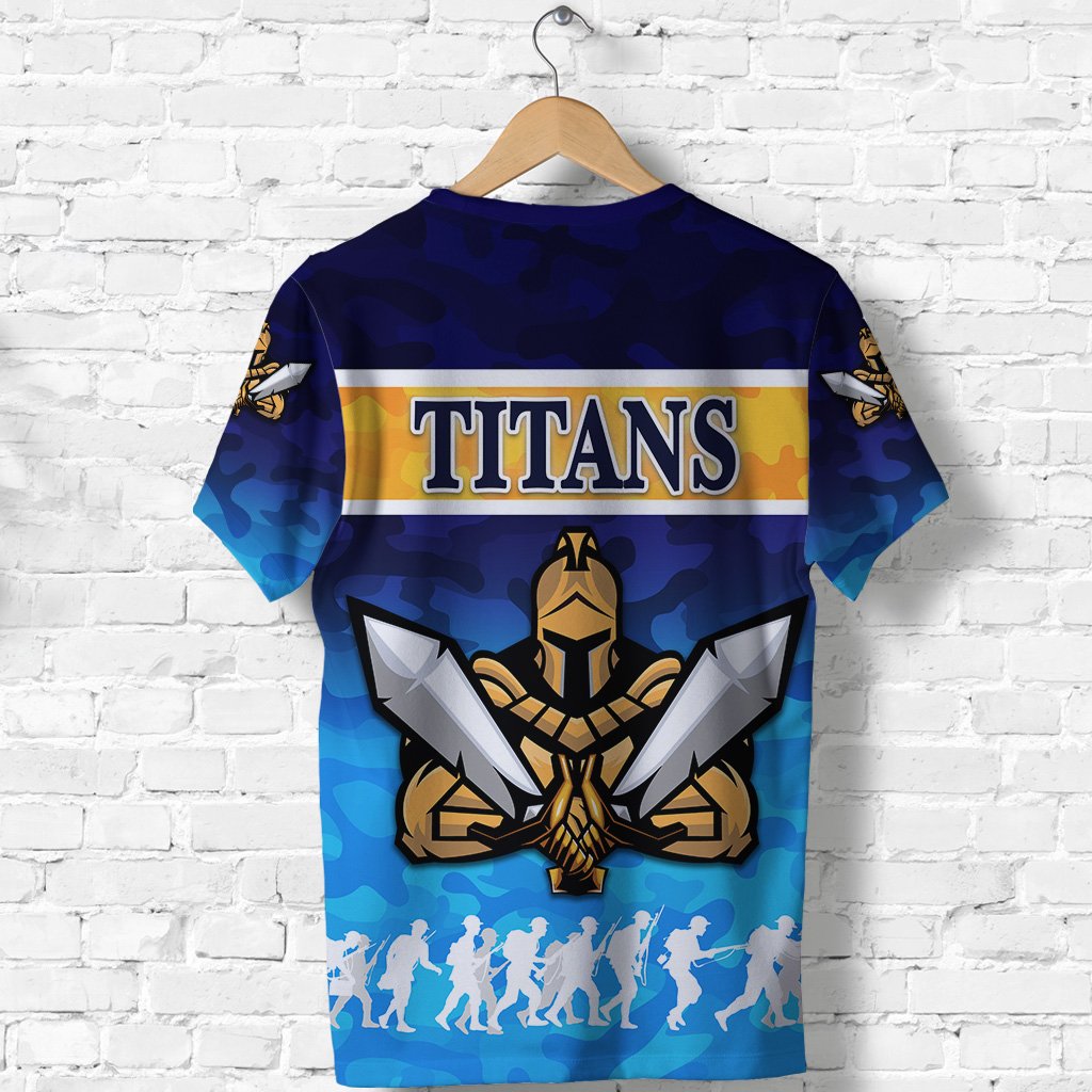 (Custom Personalised) Gold Coast T shirt Titans Gladiator ANZAC Day 2021 Version - Camouflage - Vibe Hoodie Shop