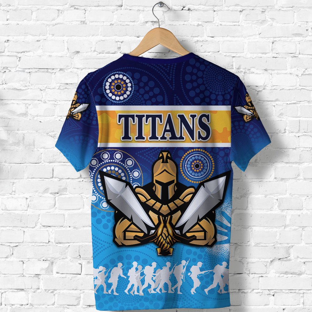 (Custom Personalised) Gold Coast T shirt Titans Gladiator ANZAC Day 2021 Version - Indigenous - Vibe Hoodie Shop