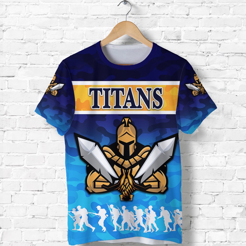 Gold Coast T shirt Titans Gladiator ANZAC Day 2021 Version - Camouflage - Vibe Hoodie Shop