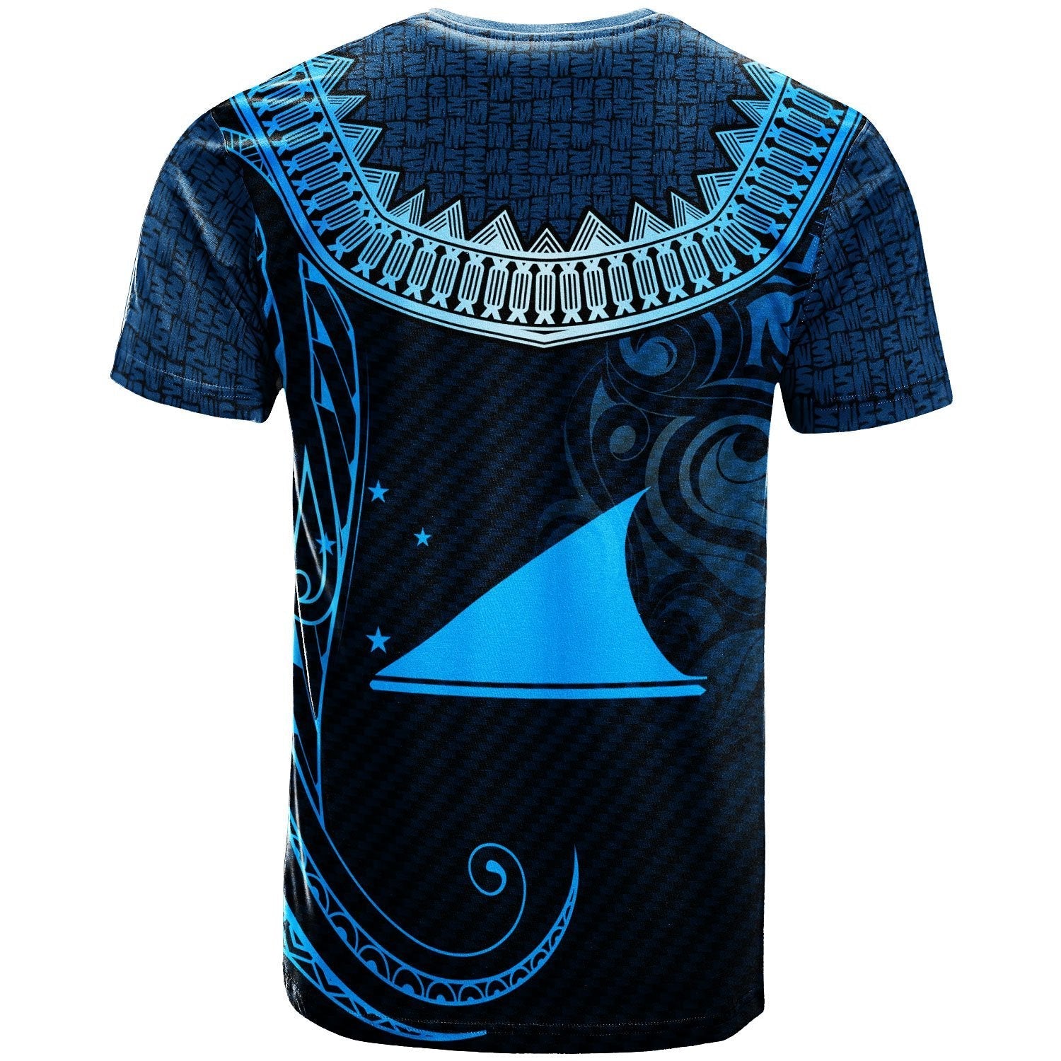 Tokelau Custom Personalised T - Shirt - Serrated Pattern Blue Color - Vibe Hoodie Shop