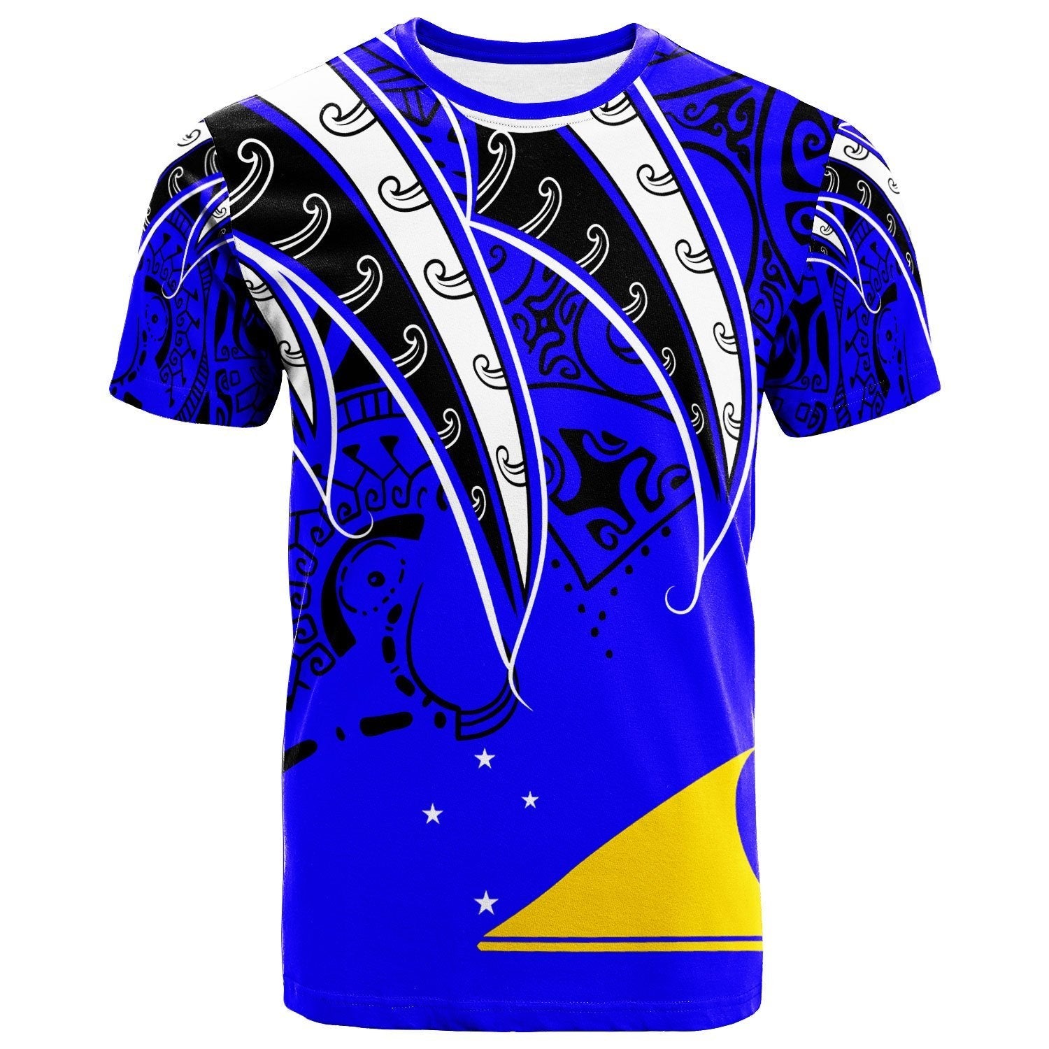 Tokelau T shirt - Tropical Leaf Blue Color - Vibe Hoodie Shop