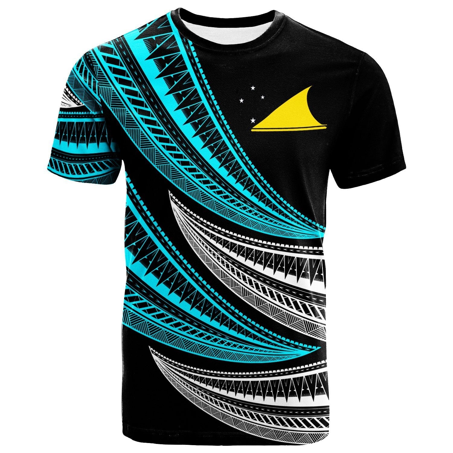 Tokelau Custom Personalised T shirt - Wave Pattern Alternating - Vibe Hoodie Shop