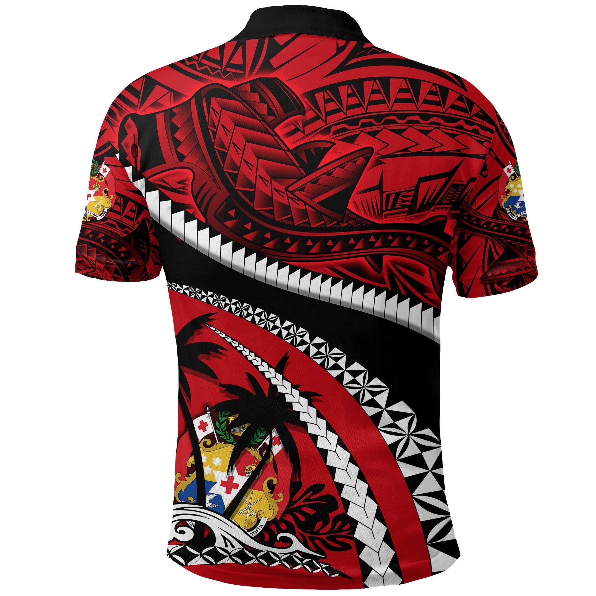 Tonga Polynesian Shark Tattoo Polo Shirt - Vibe Hoodie Shop