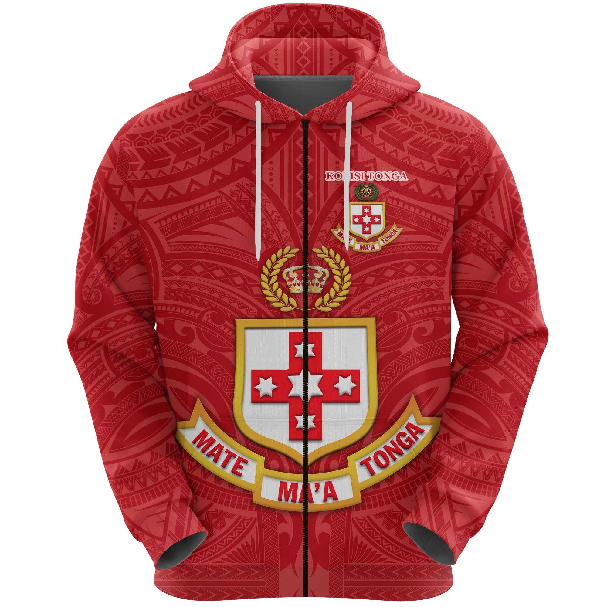 Kolisi Tonga Zip Hoodie Mate Ma'a Tonga Rugby Ashburton Old Boys - Vibe Hoodie Shop