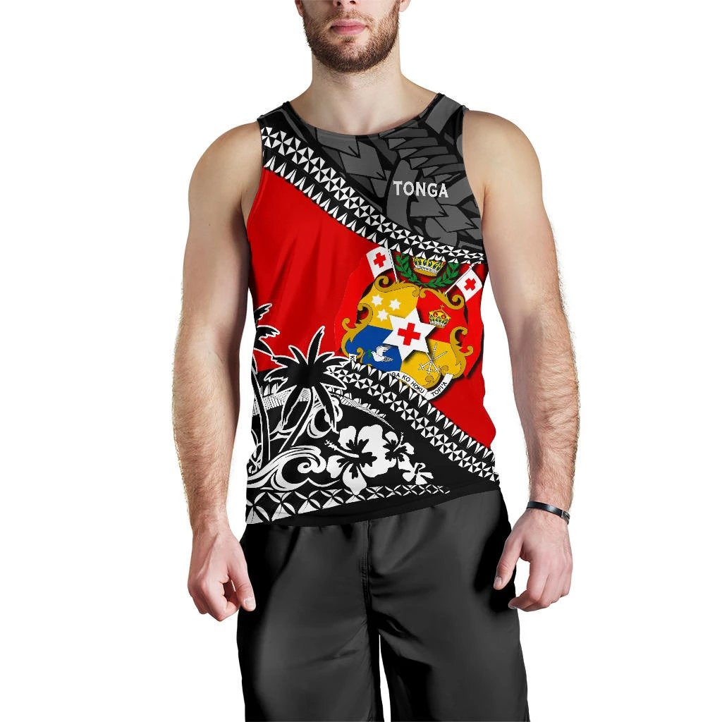 Tonga Men Tank Top Polynesian Style Fall In The Wave - Vibe Hoodie Shop