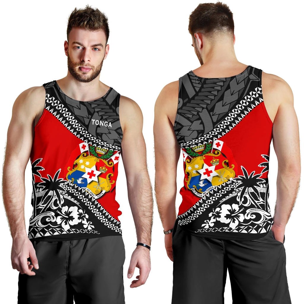 Tonga Men Tank Top Polynesian Style Fall In The Wave - Vibe Hoodie Shop