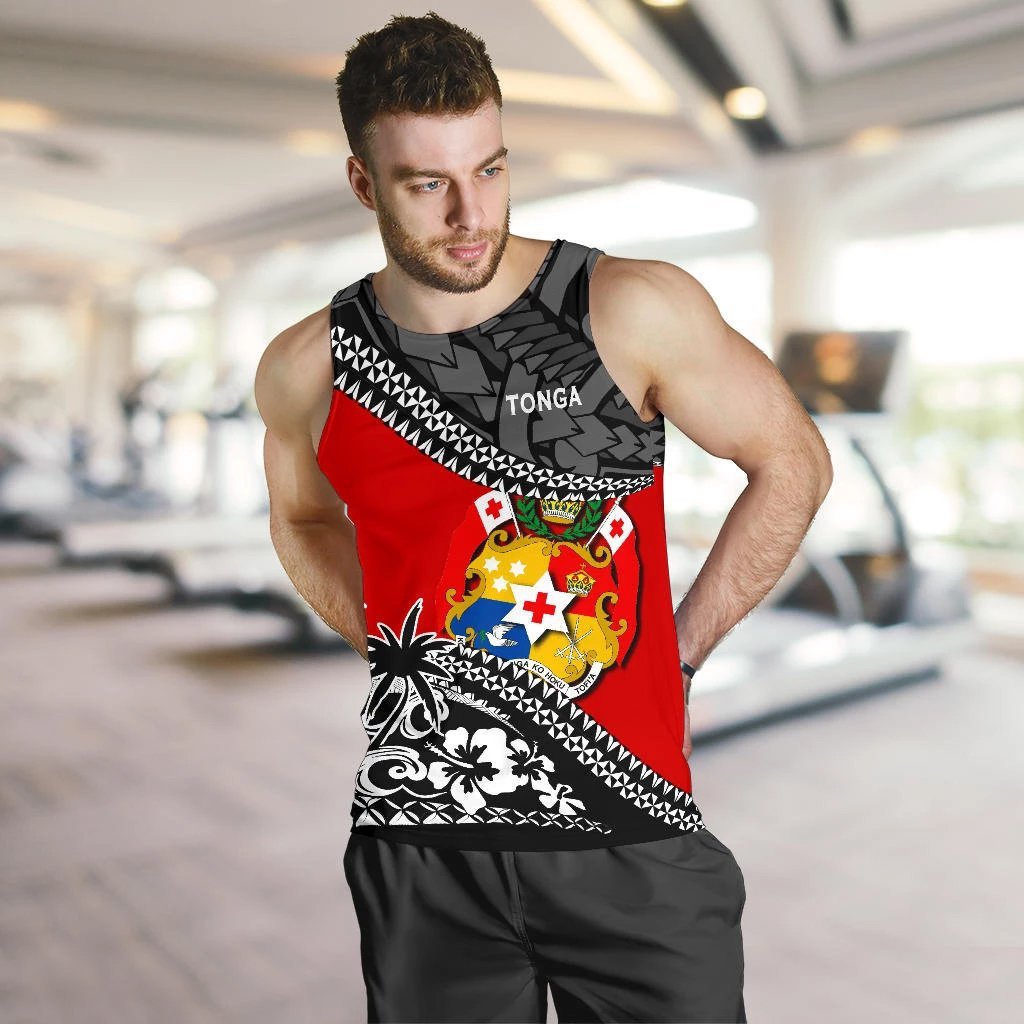 Tonga Men Tank Top Polynesian Style Fall In The Wave - Vibe Hoodie Shop