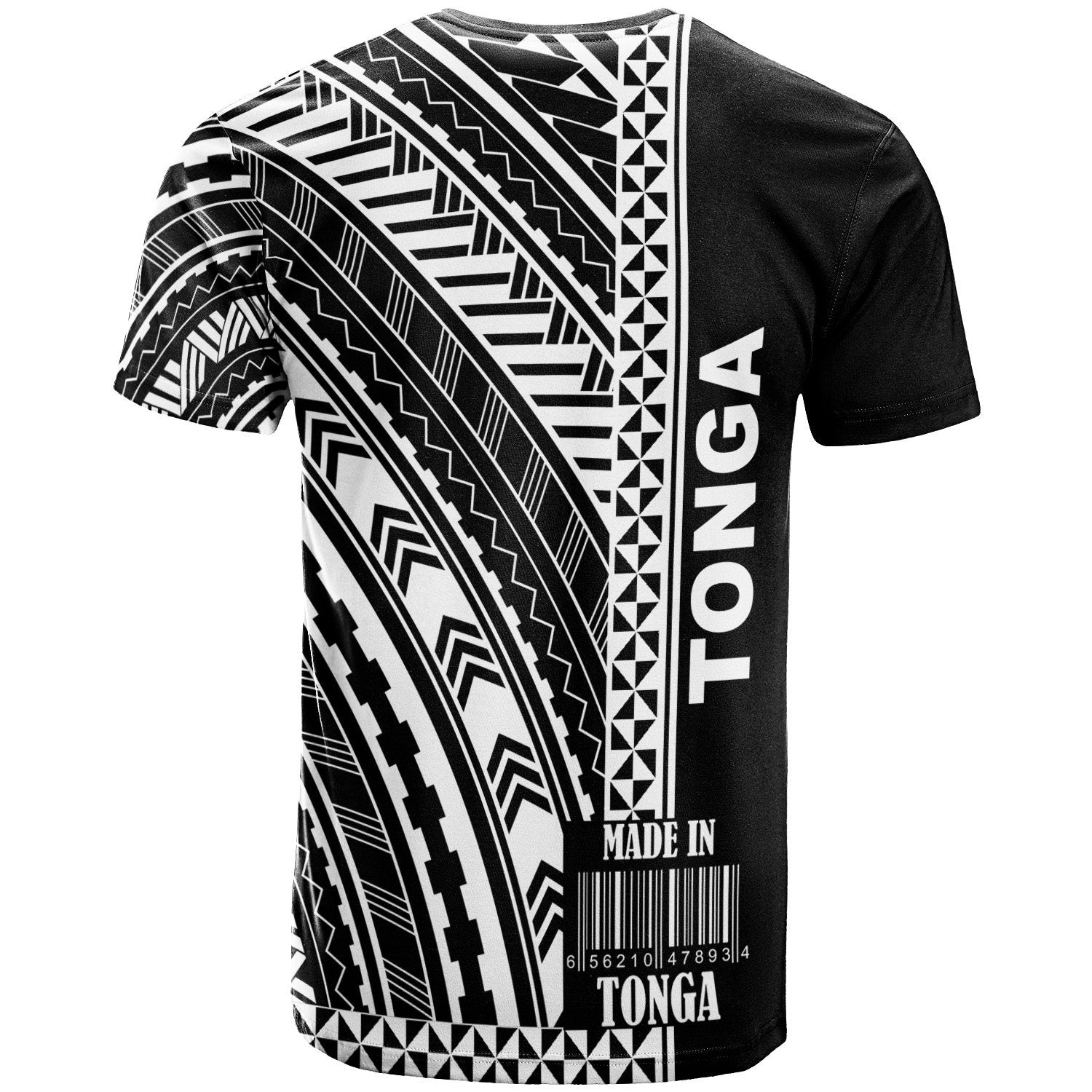 Tonga Custom Personalised T shirt - Barcode Black Color - Vibe Hoodie Shop