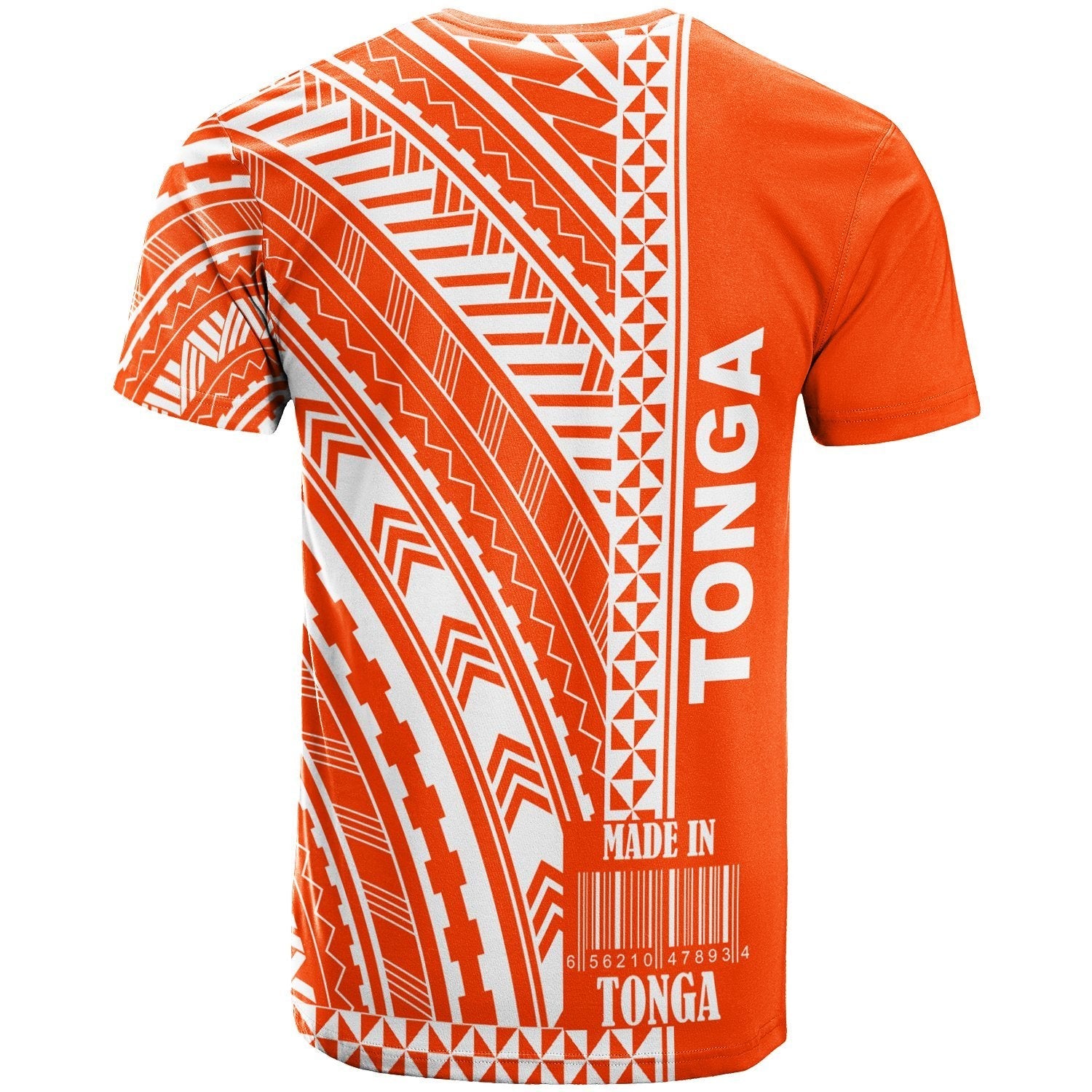 Tonga Custom Personalised T shirt - Barcode Orange Color - Vibe Hoodie Shop