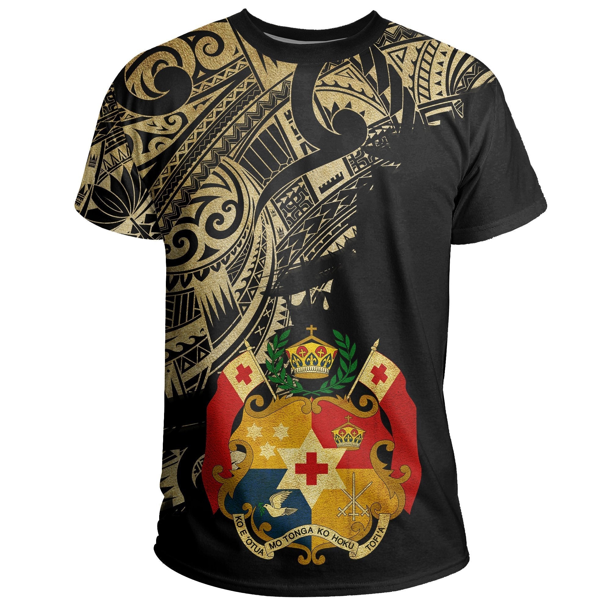 Tonga Coat Of Arms T shirt Gold - Scratch Style - Vibe Hoodie Shop