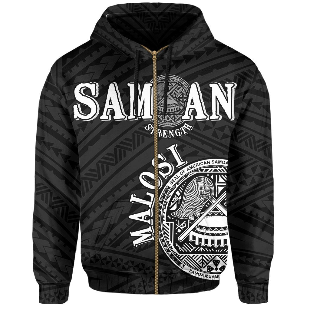 American Samoa Coat Of Arms Bald Eagle Polynesian Zipper Hoodie - Vibe Hoodie Shop