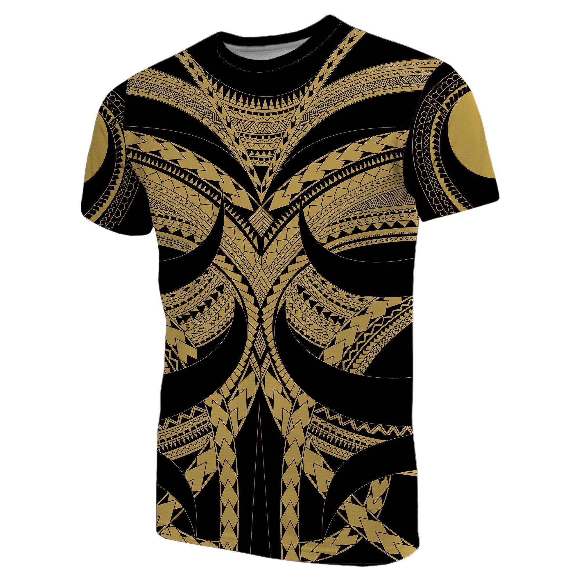 Samoan Tattoo T shirt Gold - Vibe Hoodie Shop