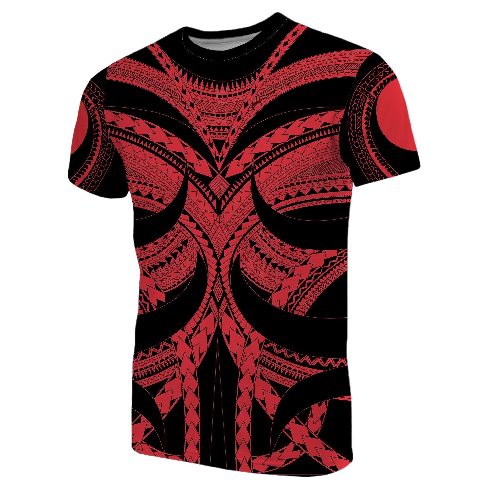 Samoan Tattoo T shirt Red - Vibe Hoodie Shop