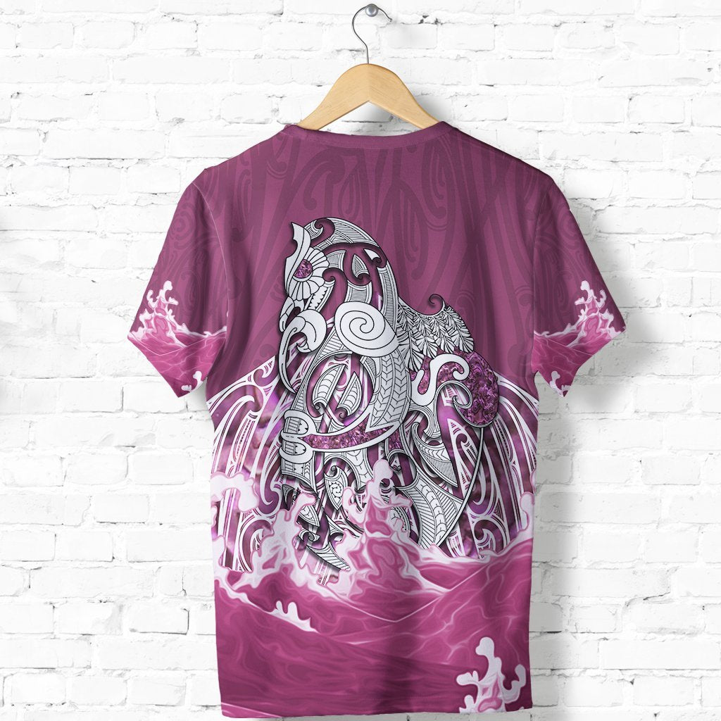 Maori Manaia The Blue Sea T shirt, Pink - Vibe Hoodie Shop