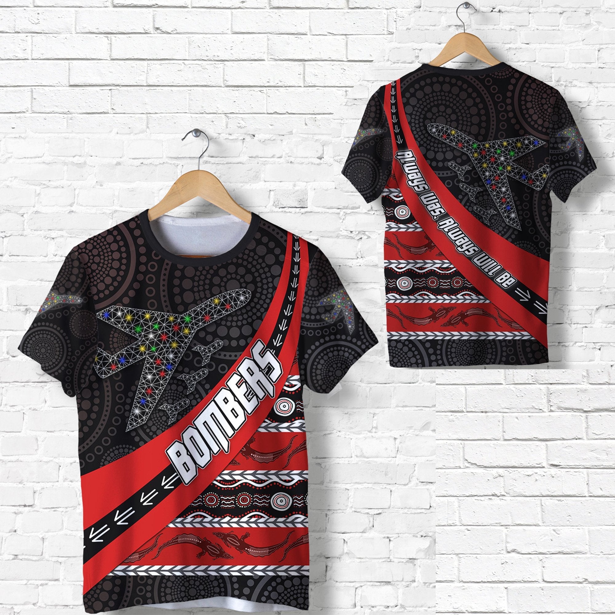 NAIDOC Essendon T shirt Aboriginal Bombers - Vibe Hoodie Shop