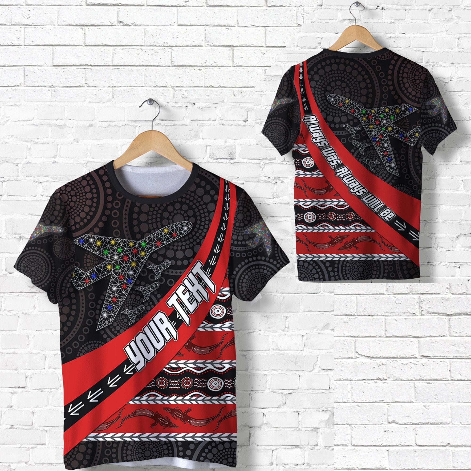 (Custom Personalised) NAIDOC Essendon T shirt Aboriginal Bombers - Vibe Hoodie Shop