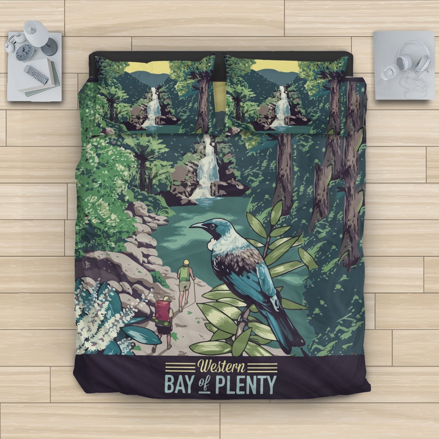 New Zealand Bedding Set, Tui Bird Duvet Cover And Pillow Case - Vibe Hoodie Shop