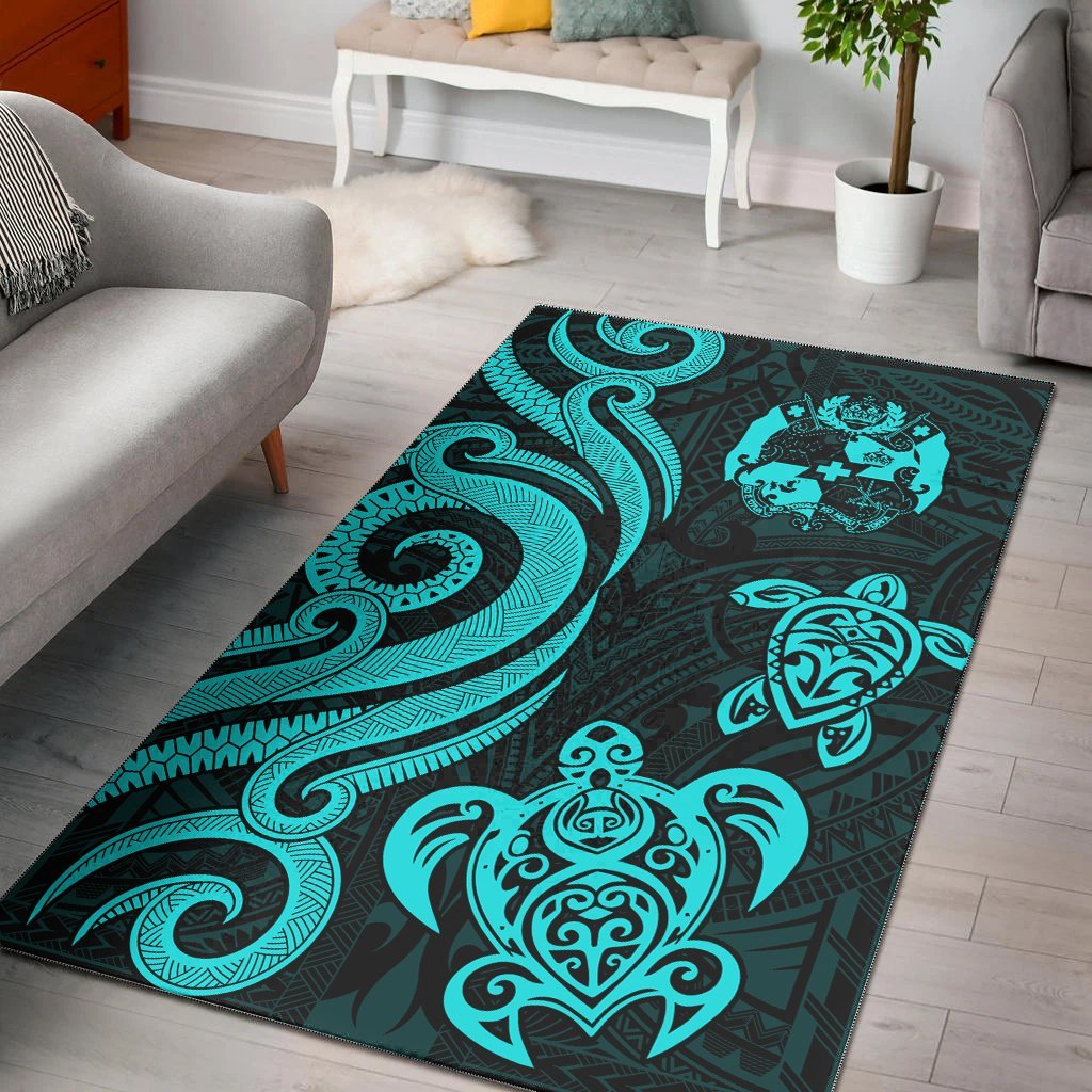 Tonga Area Rug - Turquoise Tentacle Turtle - Vibe Hoodie Shop