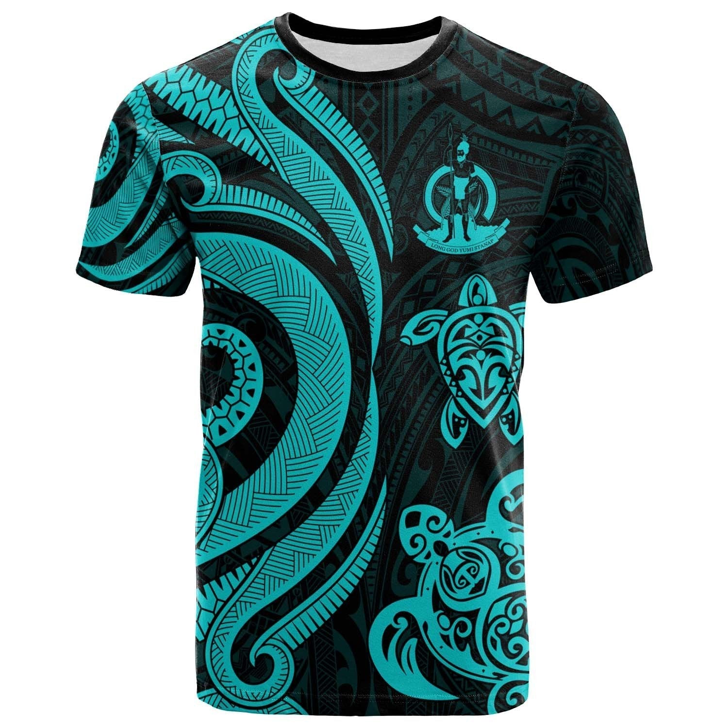Vanuatu T shirt - Turquoise Tentacle Turtle - Vibe Hoodie Shop