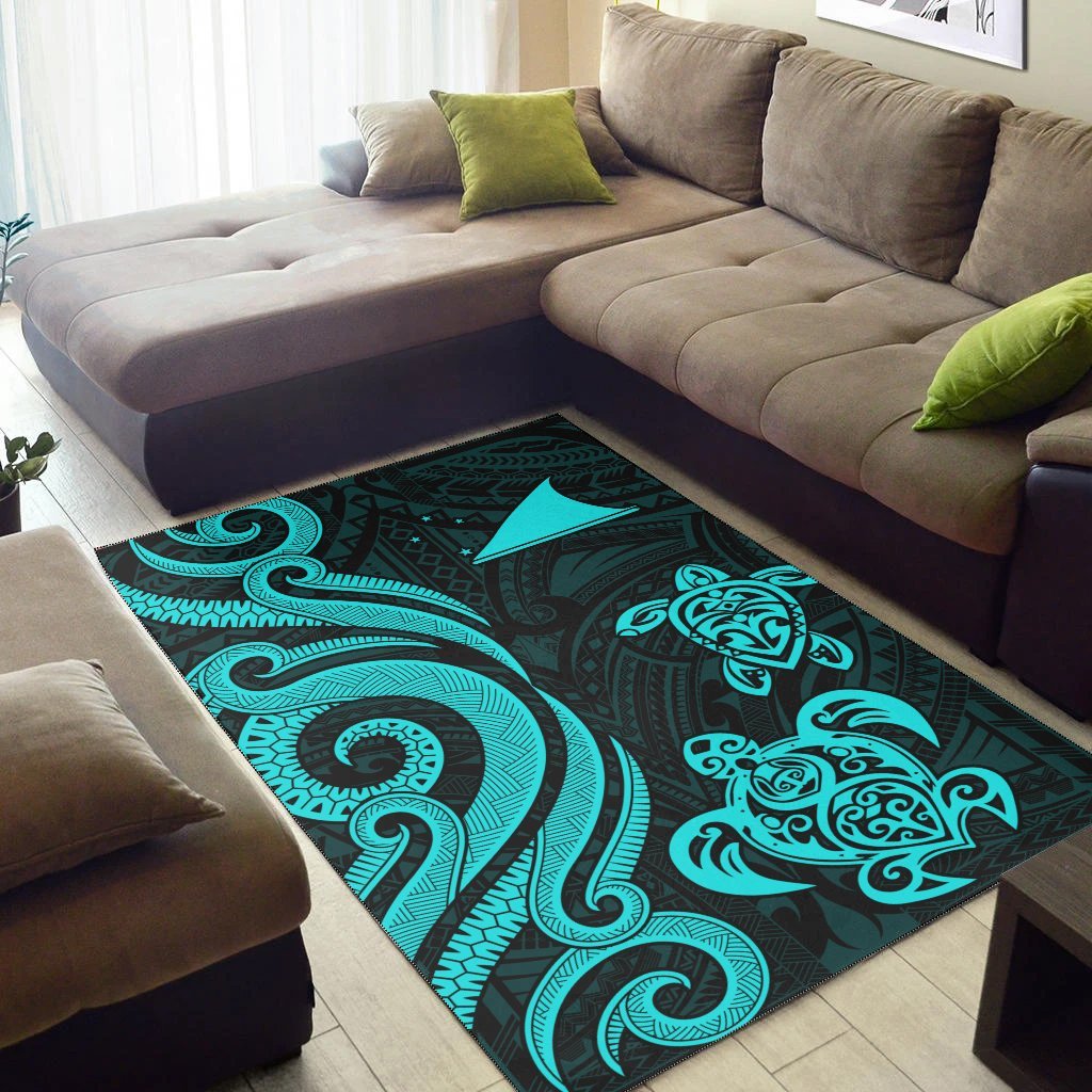 Tokelau Area Rug - Turquoise Tentacle Turtle - Vibe Hoodie Shop