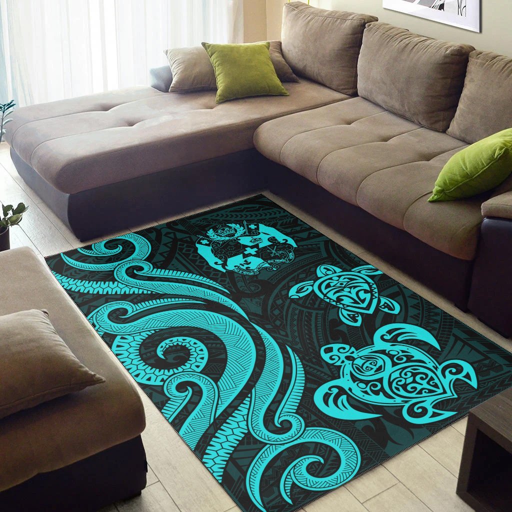 Tonga Area Rug - Turquoise Tentacle Turtle - Vibe Hoodie Shop