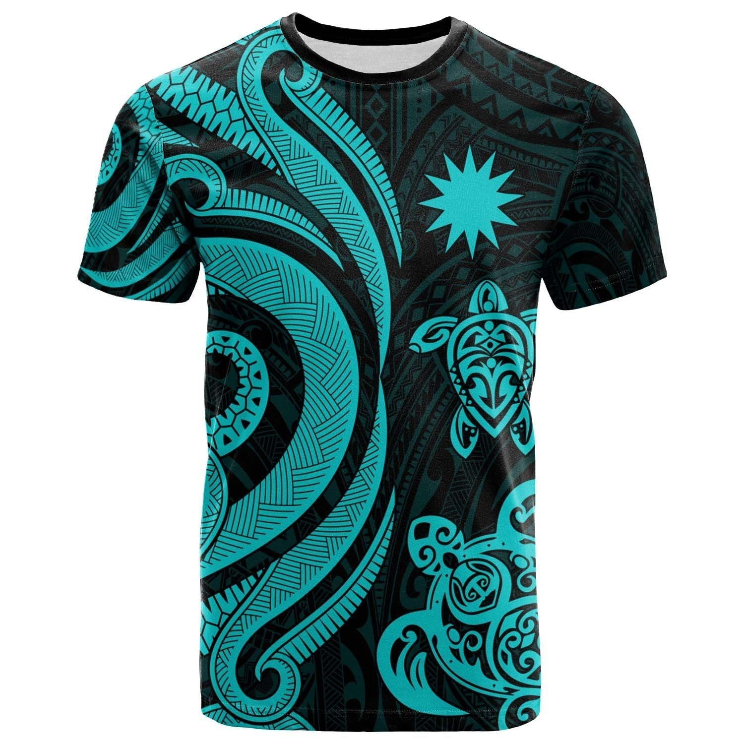 Nauru T shirt - Turquoise Tentacle Turtle - Vibe Hoodie Shop
