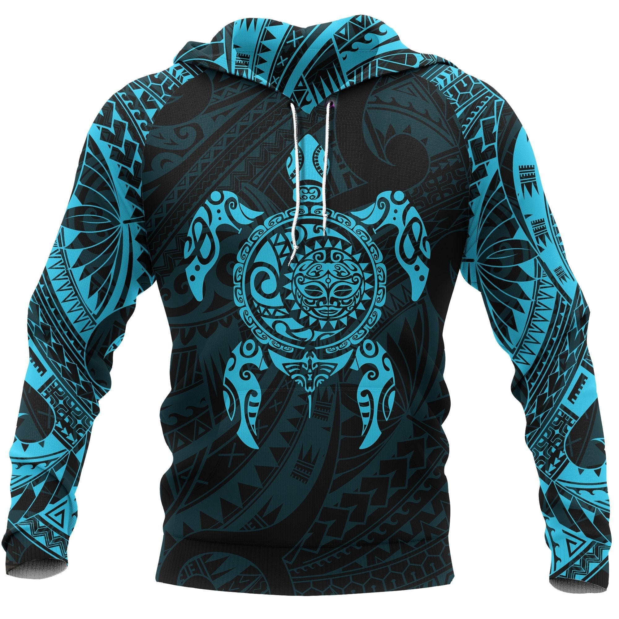 Maori Hoodie, New Zealand Turtle Tattoo Pullover Hoodie - Vibe Hoodie Shop