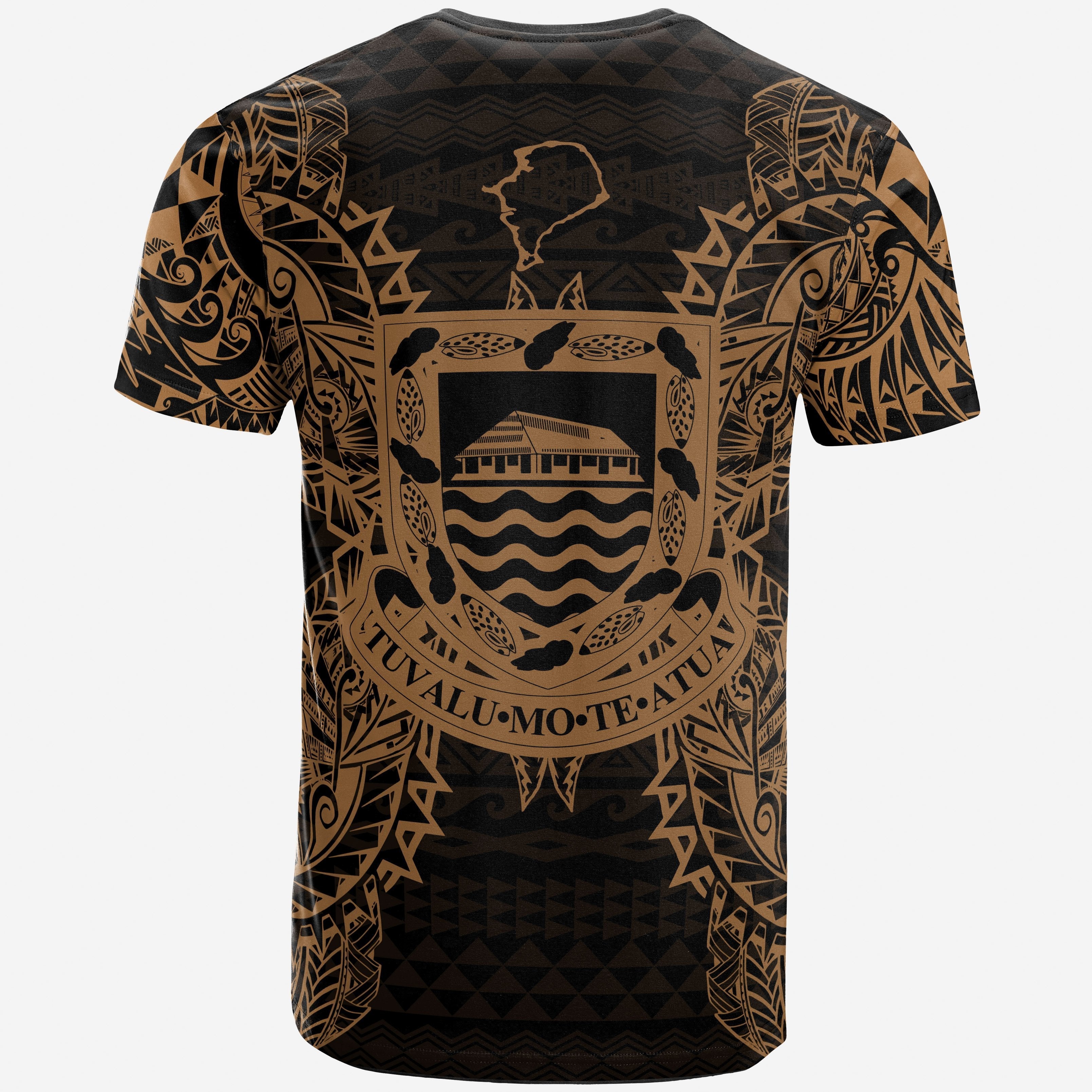 Vibe Hoodie Tuvalu All T shirt - Tuvalu Coat Of Arms Map Polynesian Tattoo Gold - Vibe Hoodie Shop