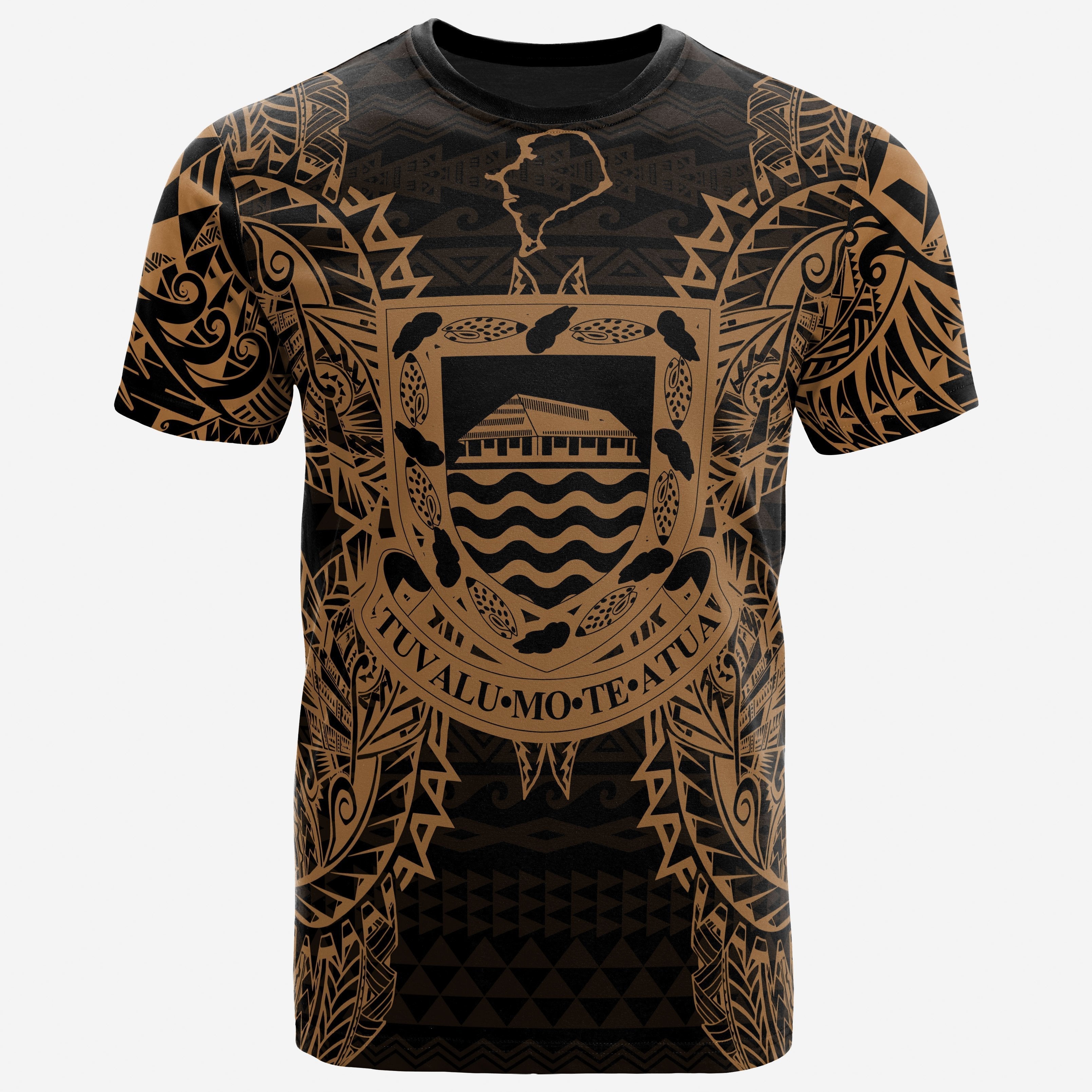 Vibe Hoodie Tuvalu All T shirt - Tuvalu Coat Of Arms Map Polynesian Tattoo Gold - Vibe Hoodie Shop