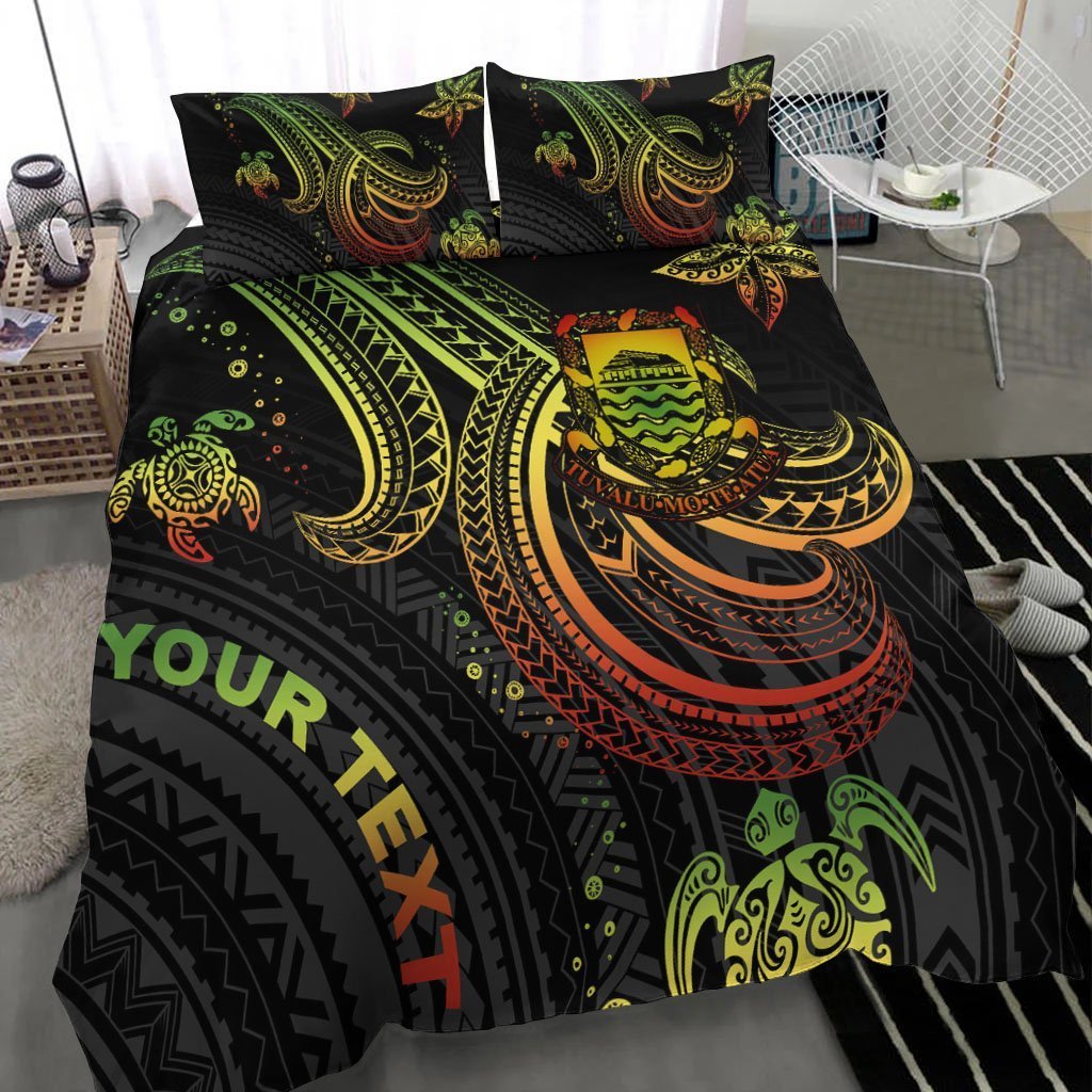 Tuvalu Custom Personalised Bedding Set - Reggae Turtle - Vibe Hoodie Shop