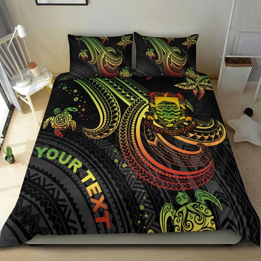 Tuvalu Custom Personalised Bedding Set - Reggae Turtle - Vibe Hoodie Shop
