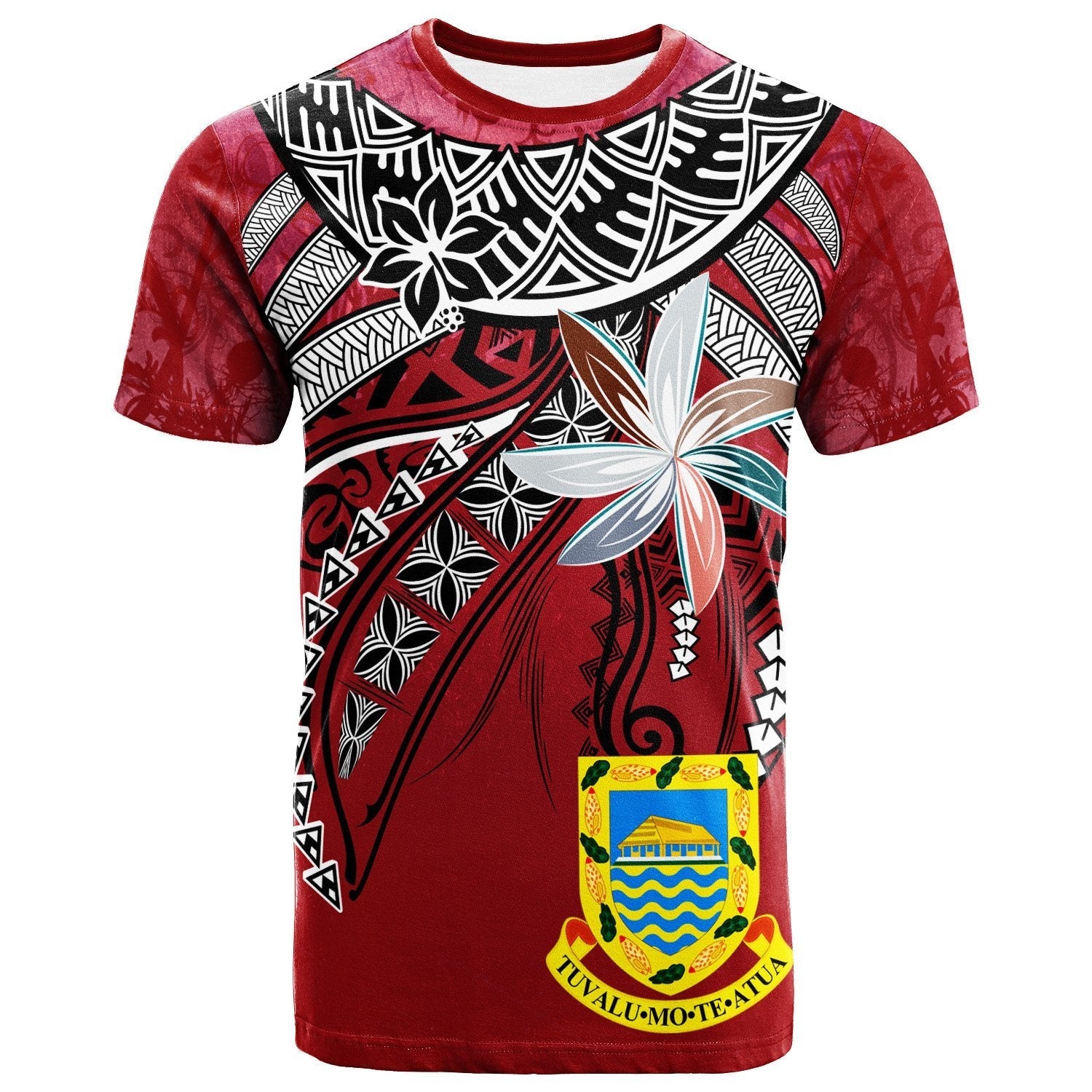 Tuvalu T shirt - Fanciful Forest Red Color - Vibe Hoodie Shop