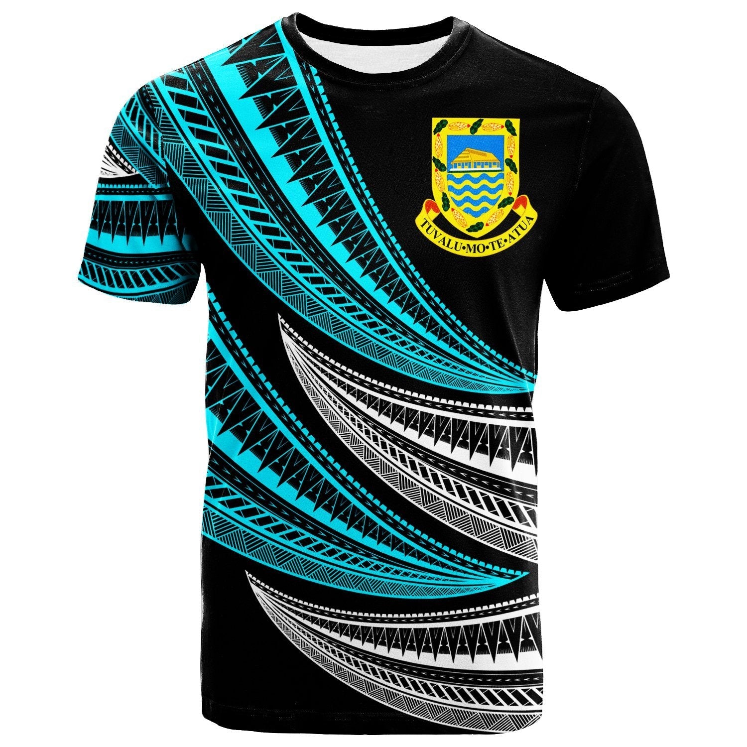 Tuvalu Custom Personalised T shirt - Wave Pattern Alternating - Vibe Hoodie Shop