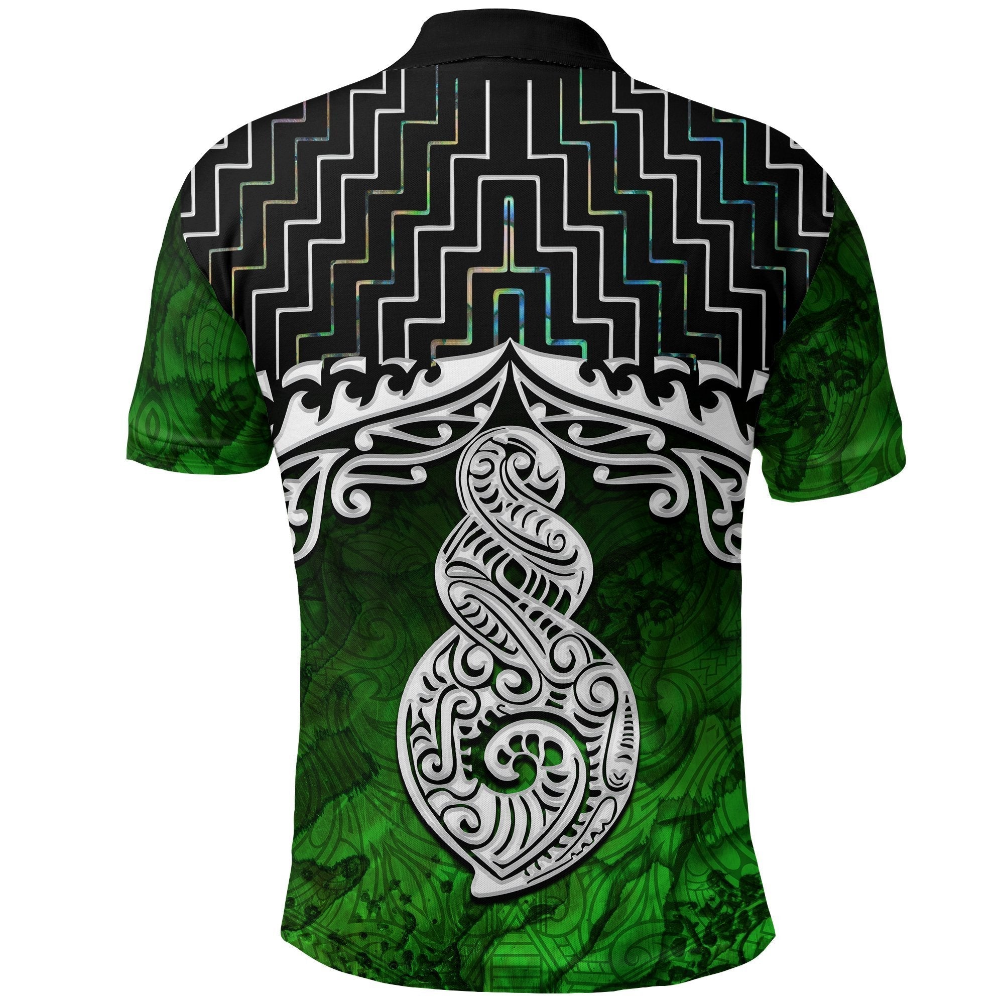 New Zealand Maori Polo Shirt, Poutama Pikorua Double Twist Golf Shirt - Vibe Hoodie Shop