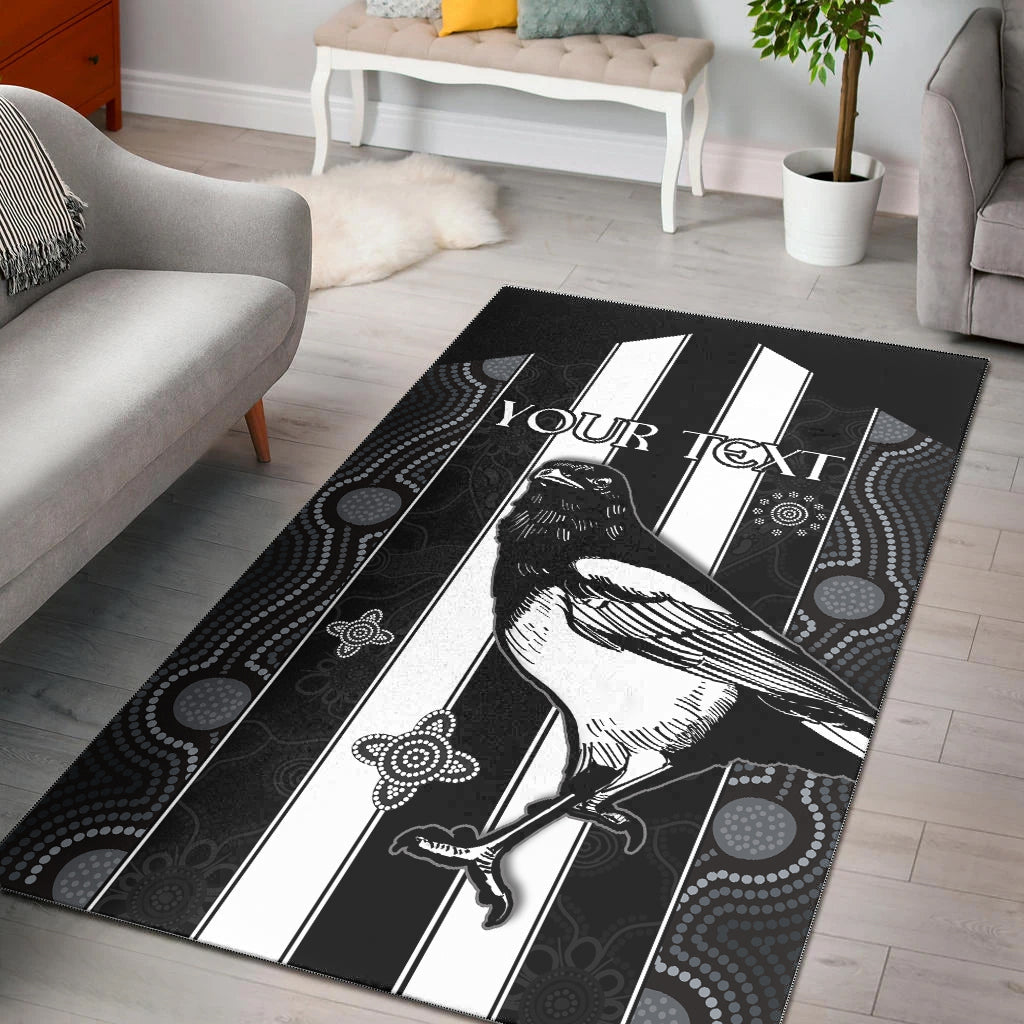 (Custom Personalised) Magpies Indigenous Area Rug We are the Champions - Vibe Hoodie Shop