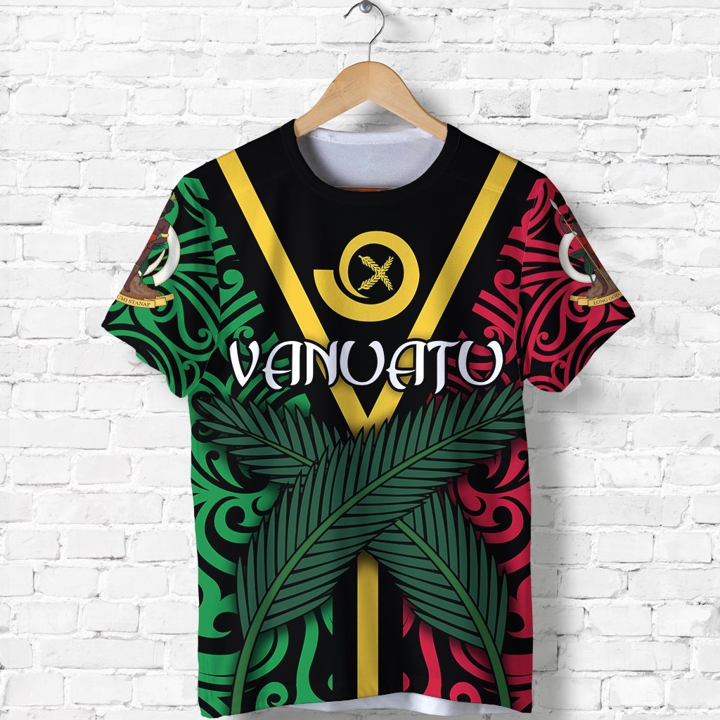 Vanuatu Flag T shirt Melanesian Warrior - Vibe Hoodie Shop