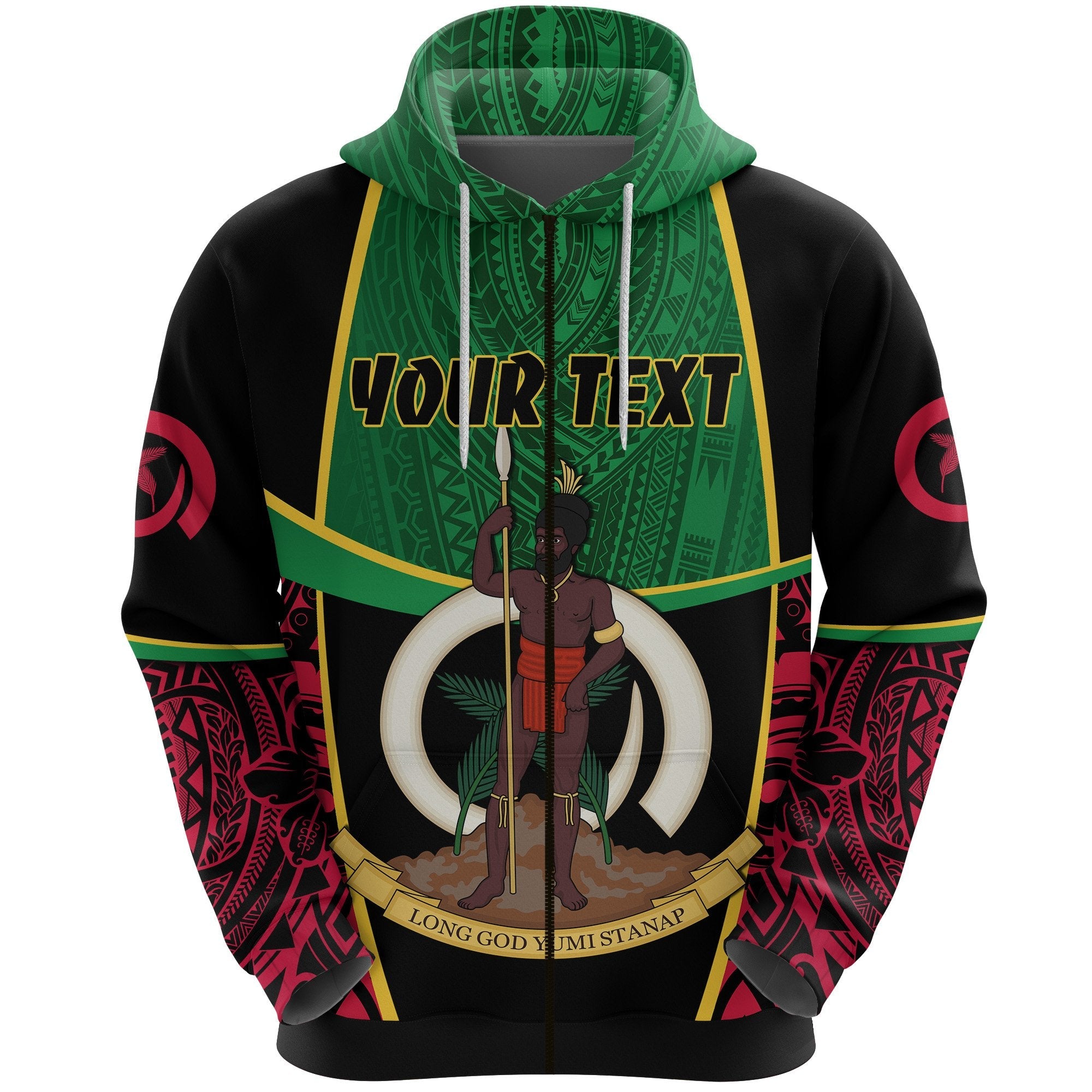 (Custom Personalised) Vanuatu Rugby Zip Hoodie Unique Vibes - Vibe Hoodie Shop