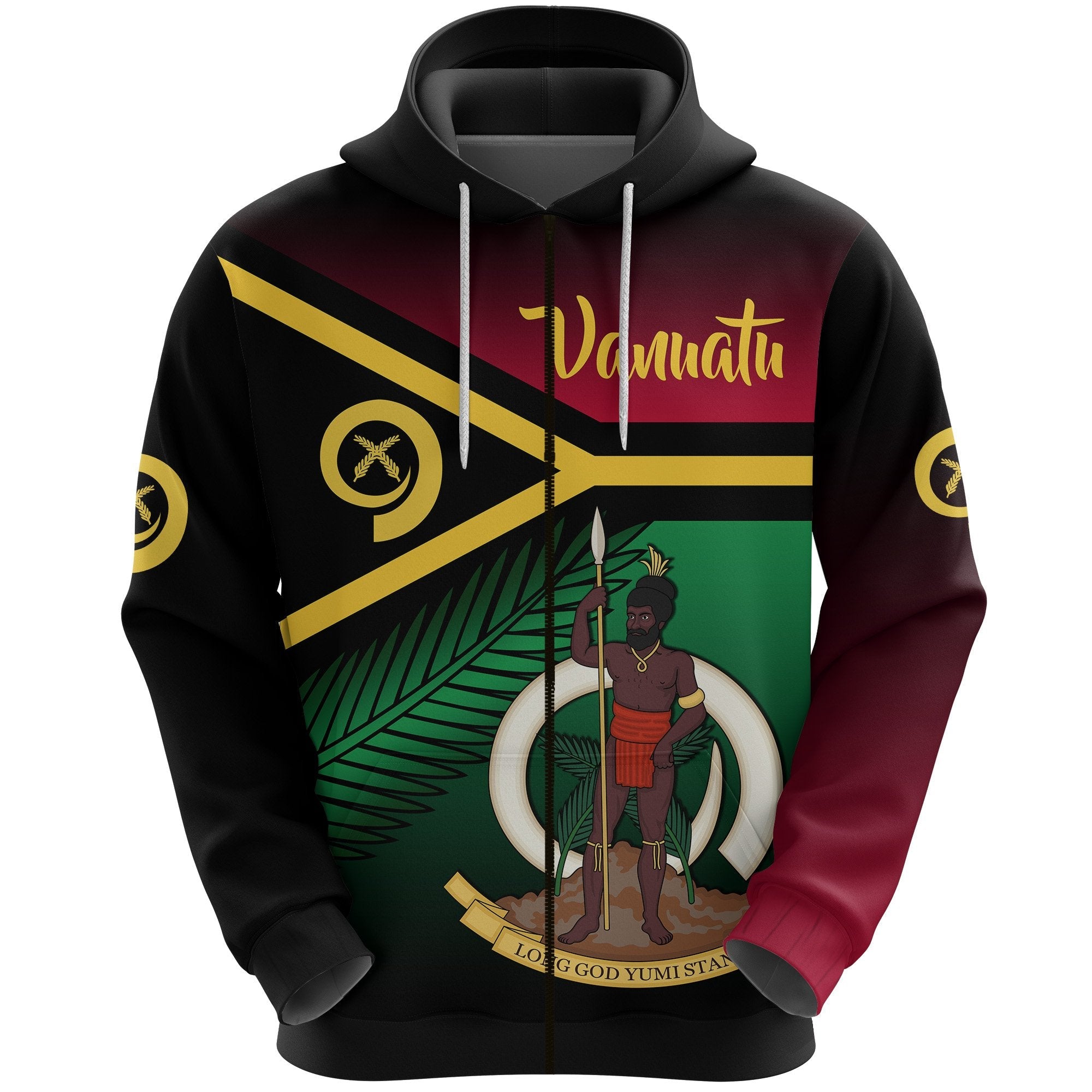 Vanuatu Rugby Zip Hoodie Proud Vibes - Vibe Hoodie Shop